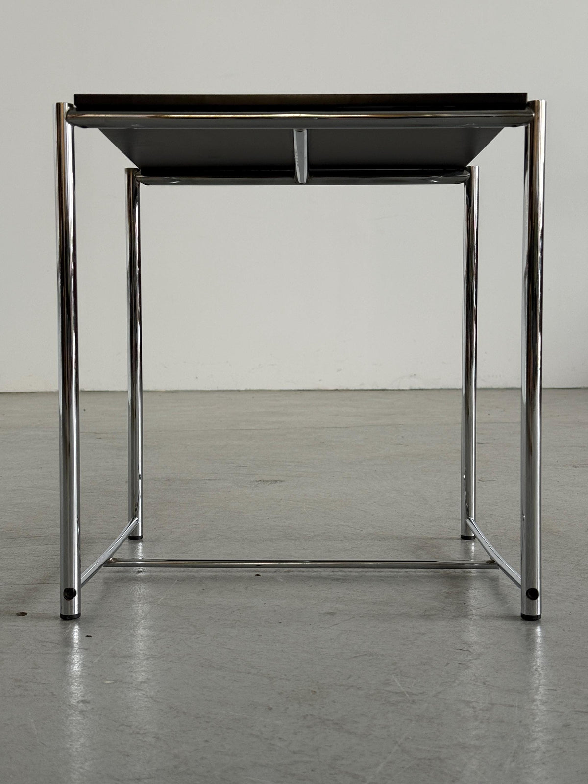 Elegant Chrome Coffee Table Attributed to Alias