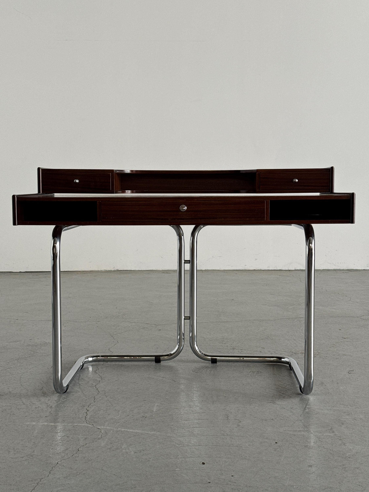 Sculptural Chrome Base Desk Attributed to Saporiti