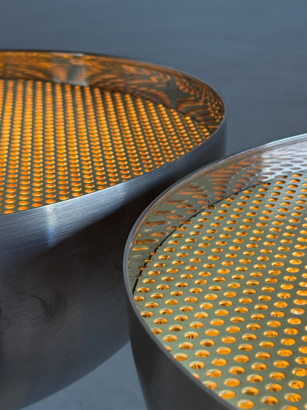 Perforated Metal Dome & Marble Base Lamp