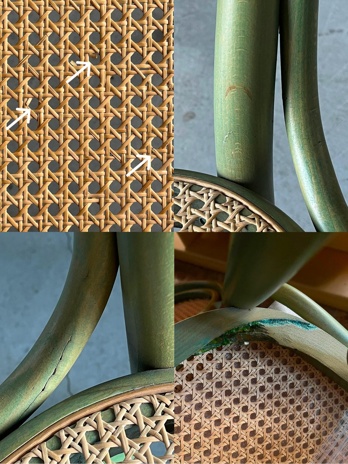 Thonet-Style Chairs in Sage Green Bentwood