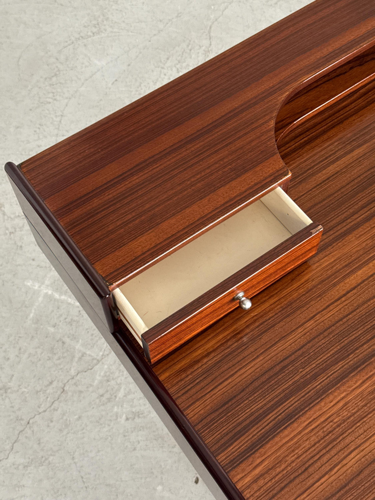 Sculptural Chrome Base Desk Attributed to Saporiti