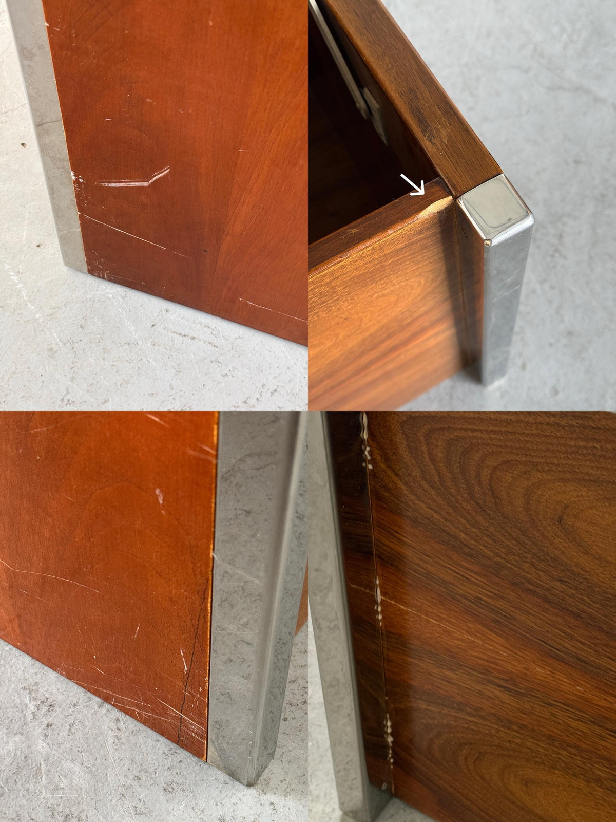 Wood and Chrome Modular Storage Chests