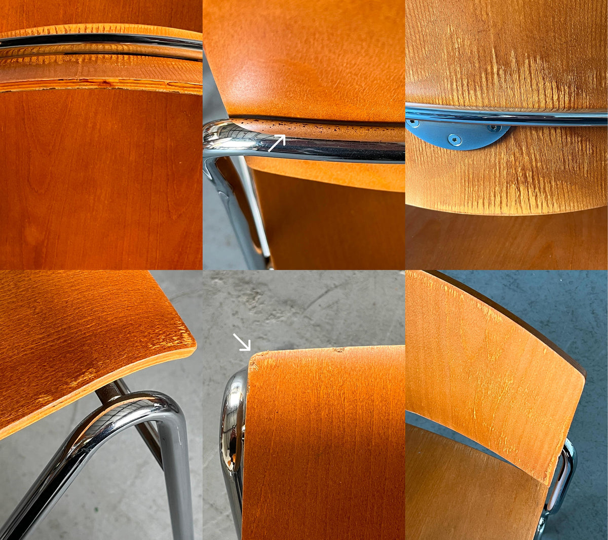 Modernist Stacking Chair with Chrome Frame