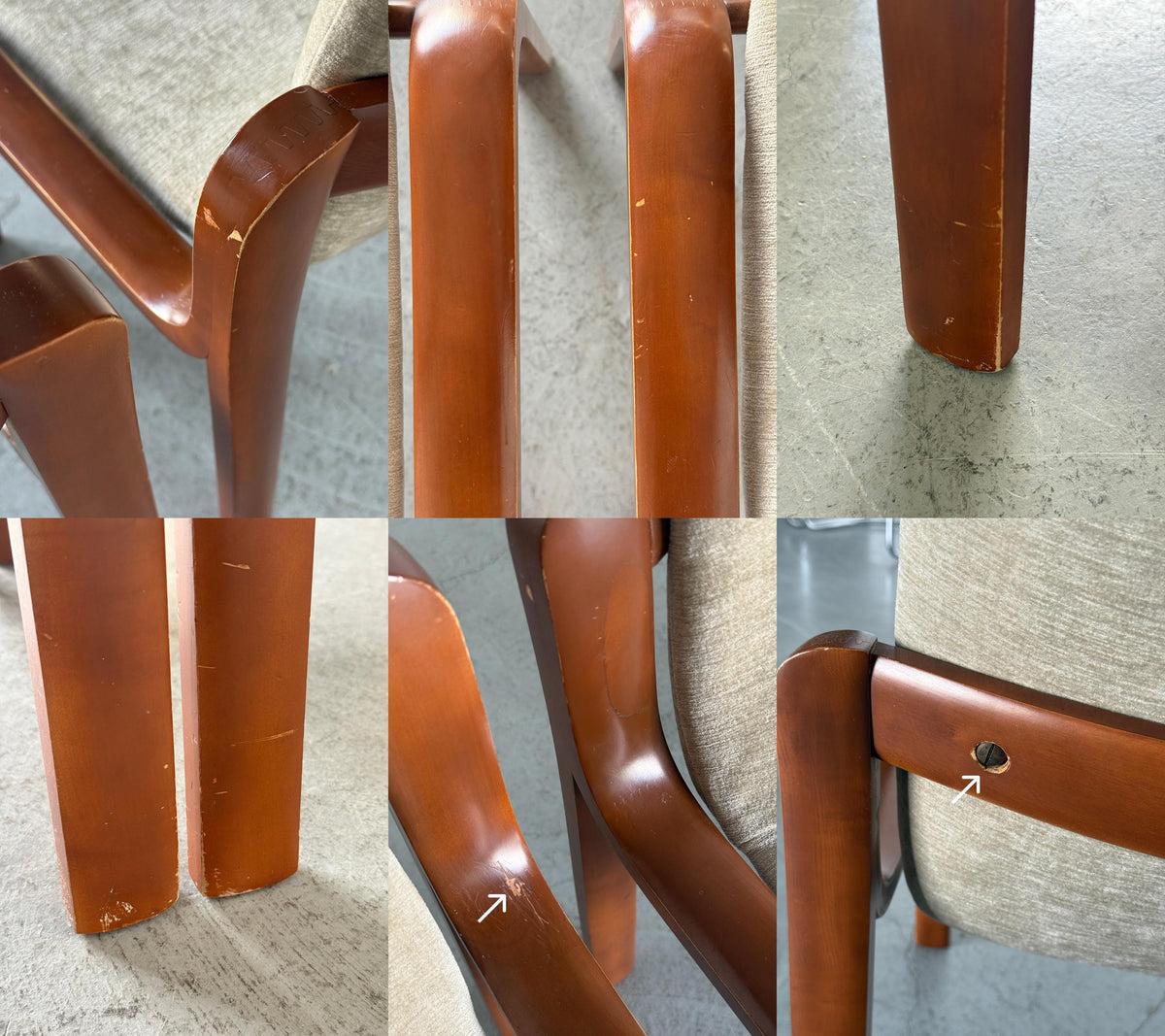 Italian Bentwood Chairs with Greige Velvet