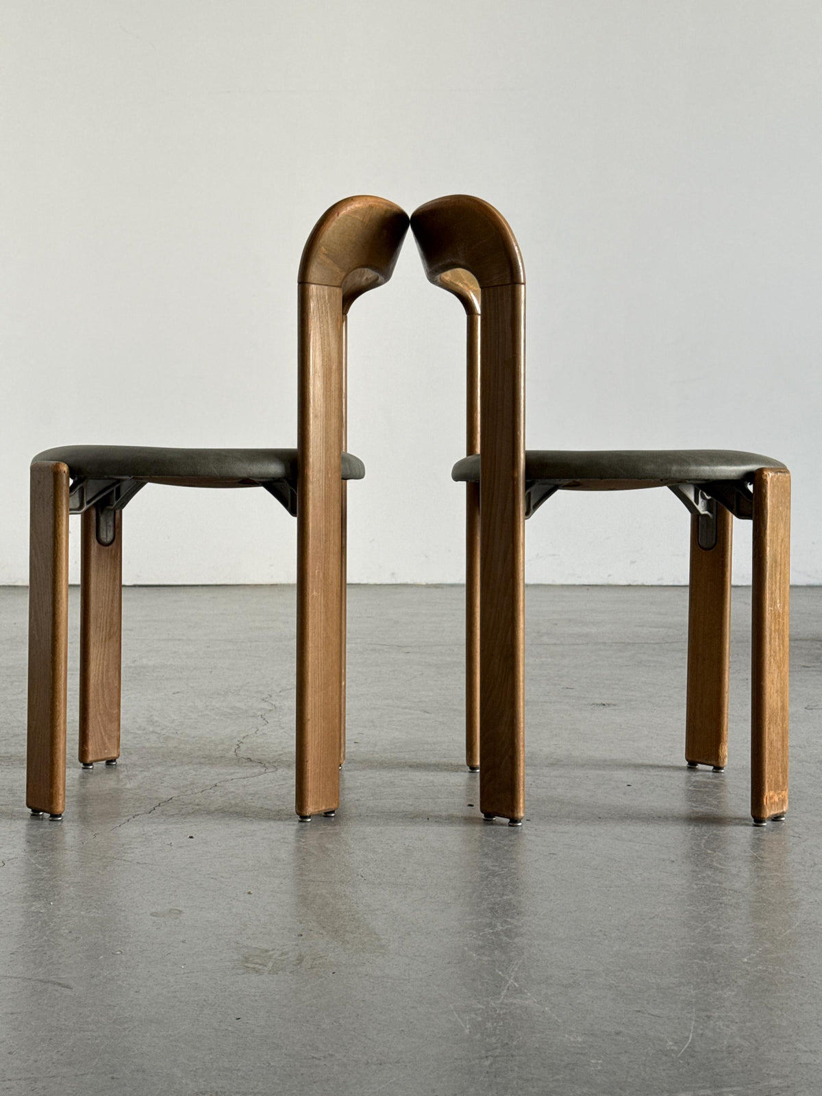 Bruno Rey 3300 Chairs in Olive-Grey Faux-Leather
