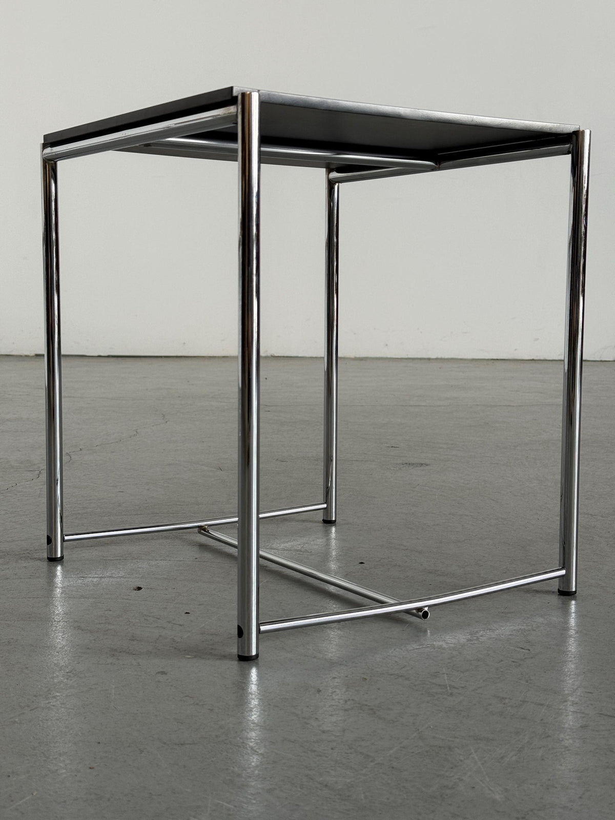 Elegant Chrome Coffee Table Attributed to Alias