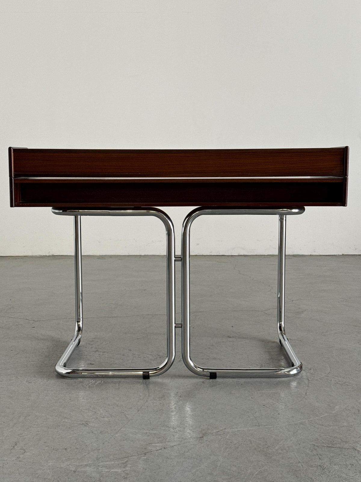 Sculptural Chrome Base Desk Attributed to Saporiti