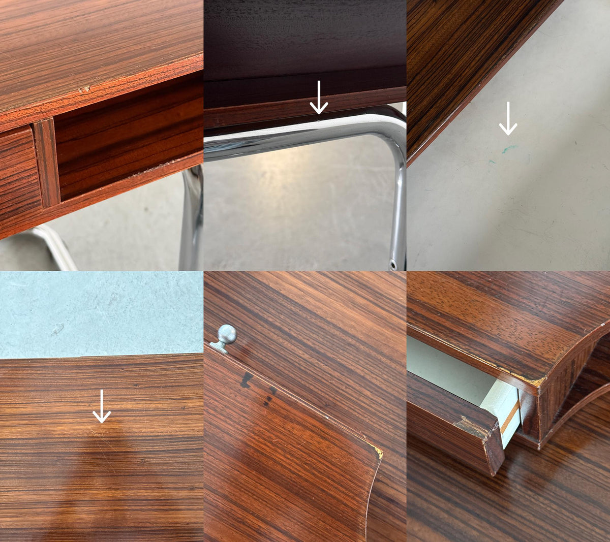 Sculptural Chrome Base Desk Attributed to Saporiti