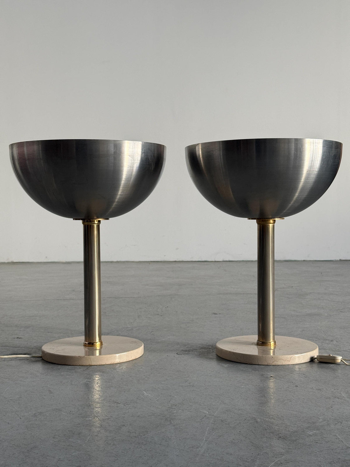 Perforated Metal Dome & Marble Base Lamp