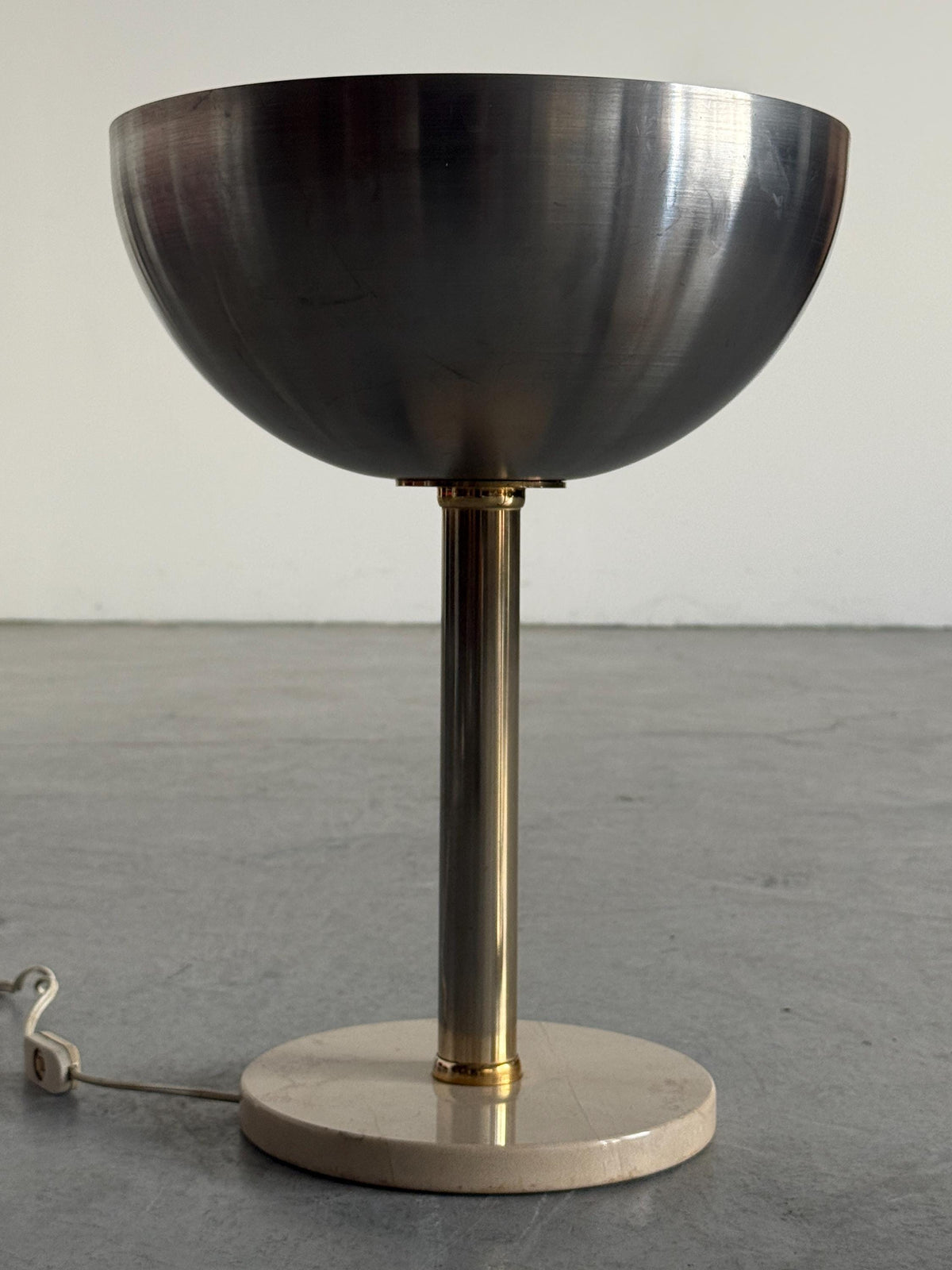 Perforated Metal Dome & Marble Base Lamp