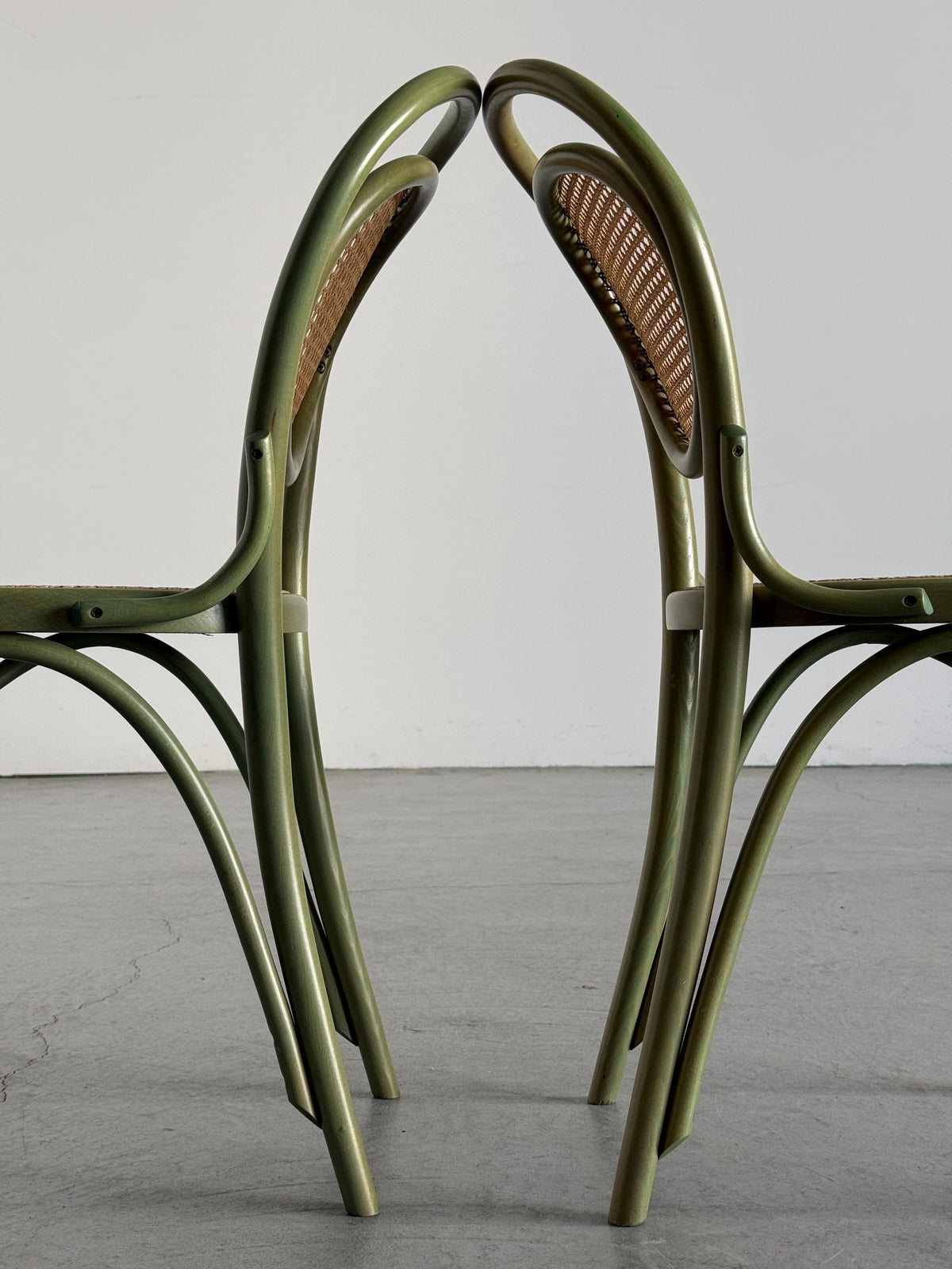 Thonet-Style Chairs in Sage Green Bentwood