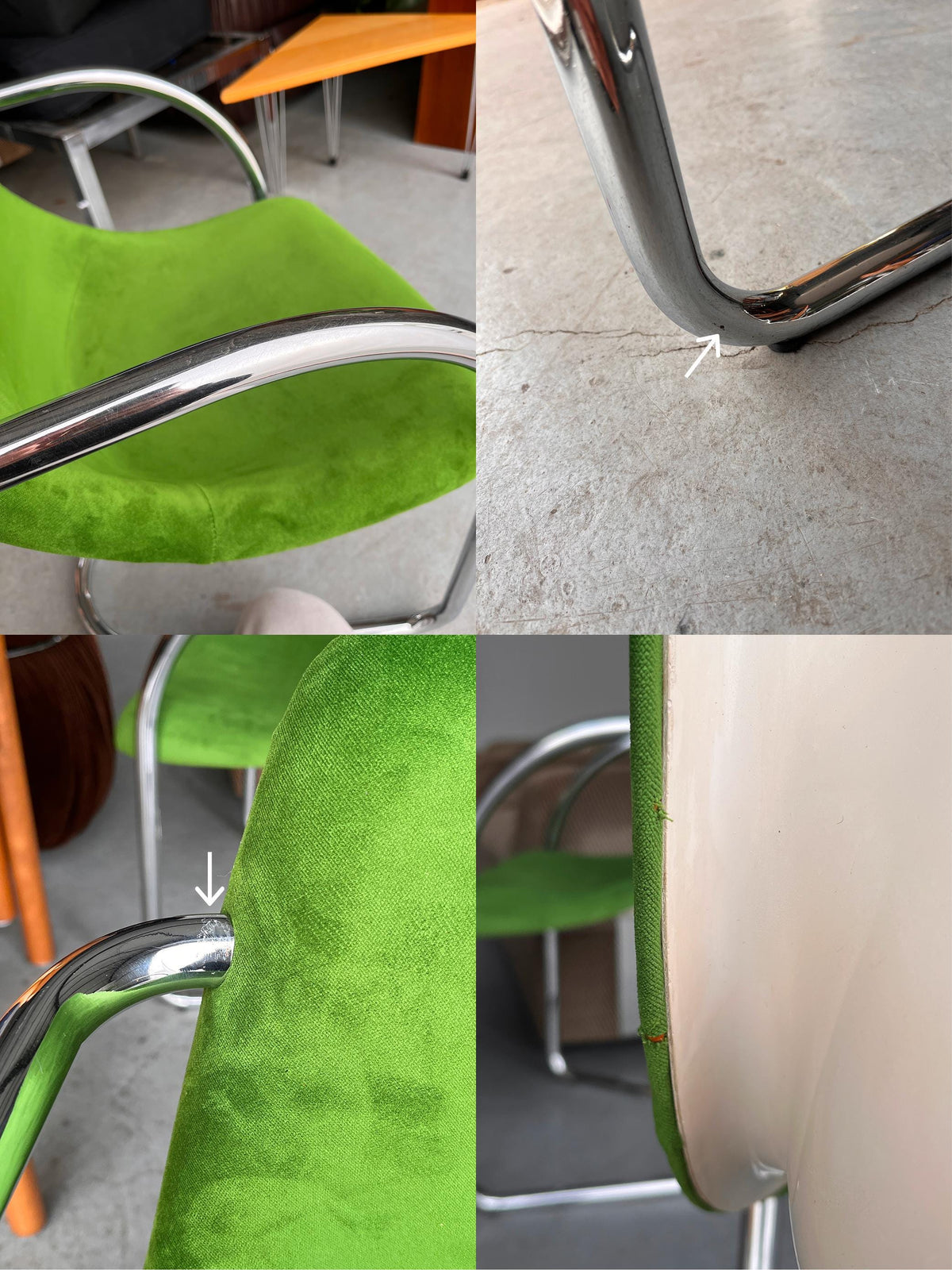 Green Velvet Cantilever Armchairs Attributed to Giovanni Offredi