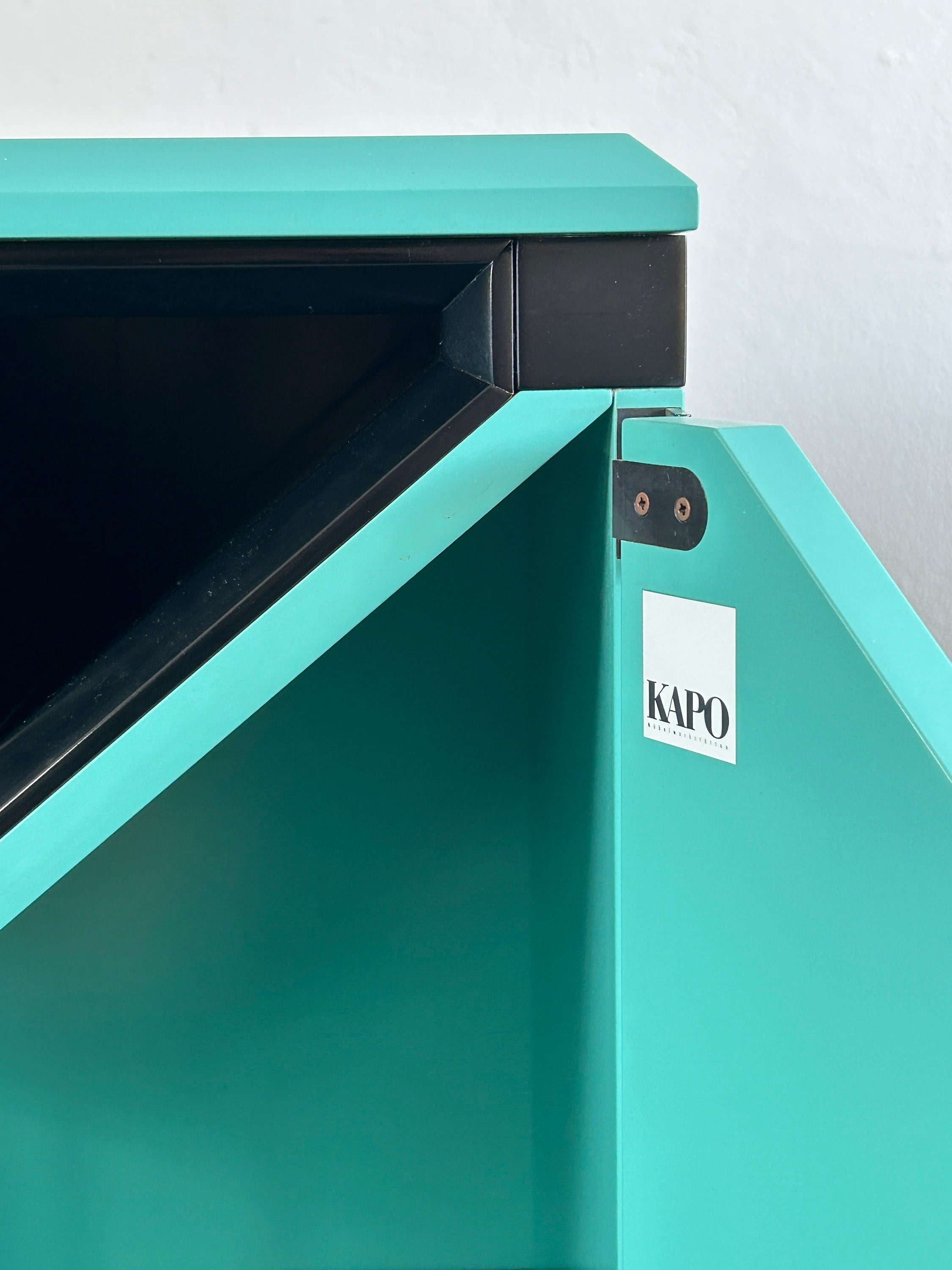 Memphis Style Mint Green Bar Cabinets by KAPO Mobelwerkstatten, 1980s Austria