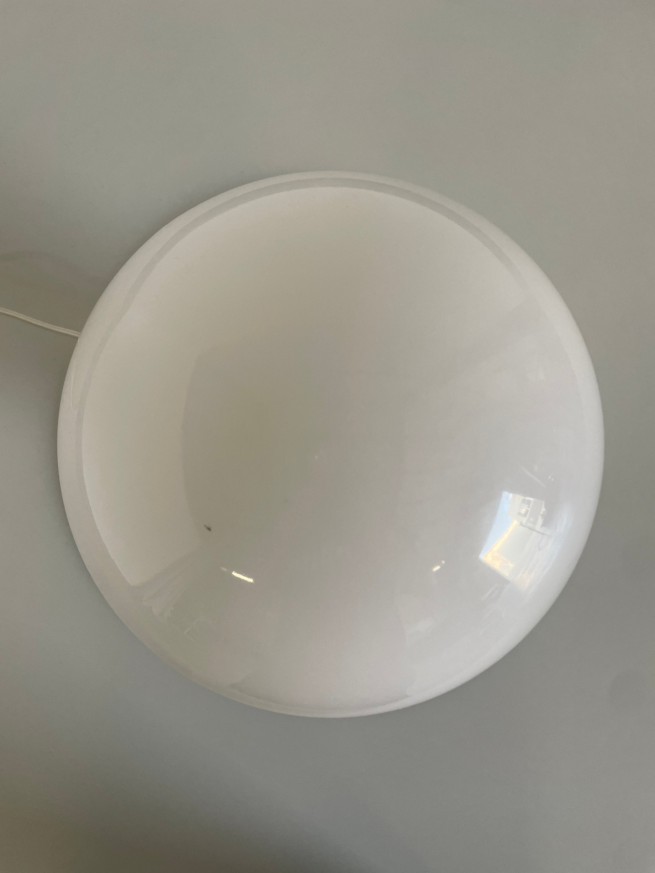 White Sphere and Chrome Table Lamp, 1970s