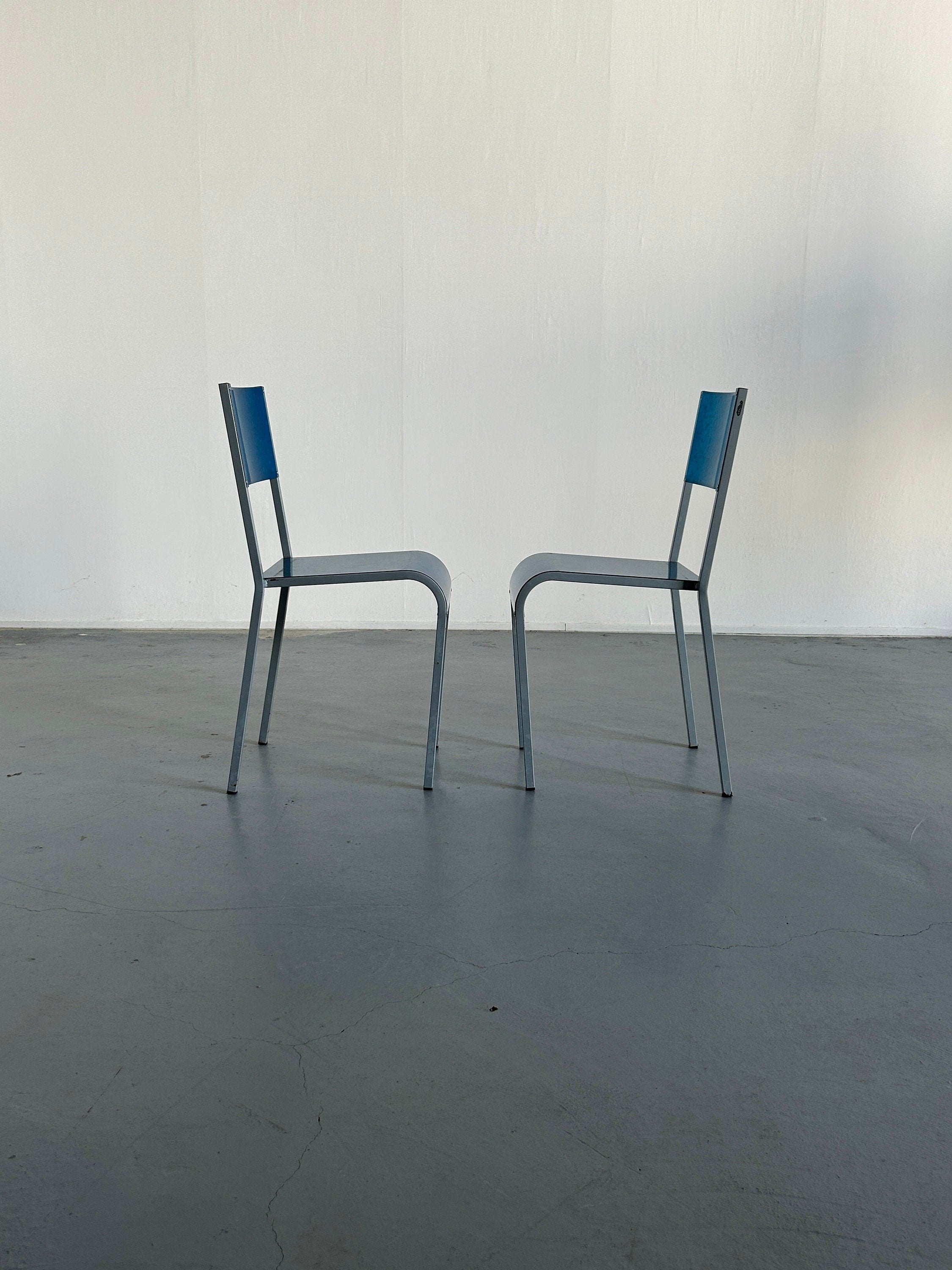 Industrial Galvanized Metal Dining Chairs by Parisotto, 1980s Italy