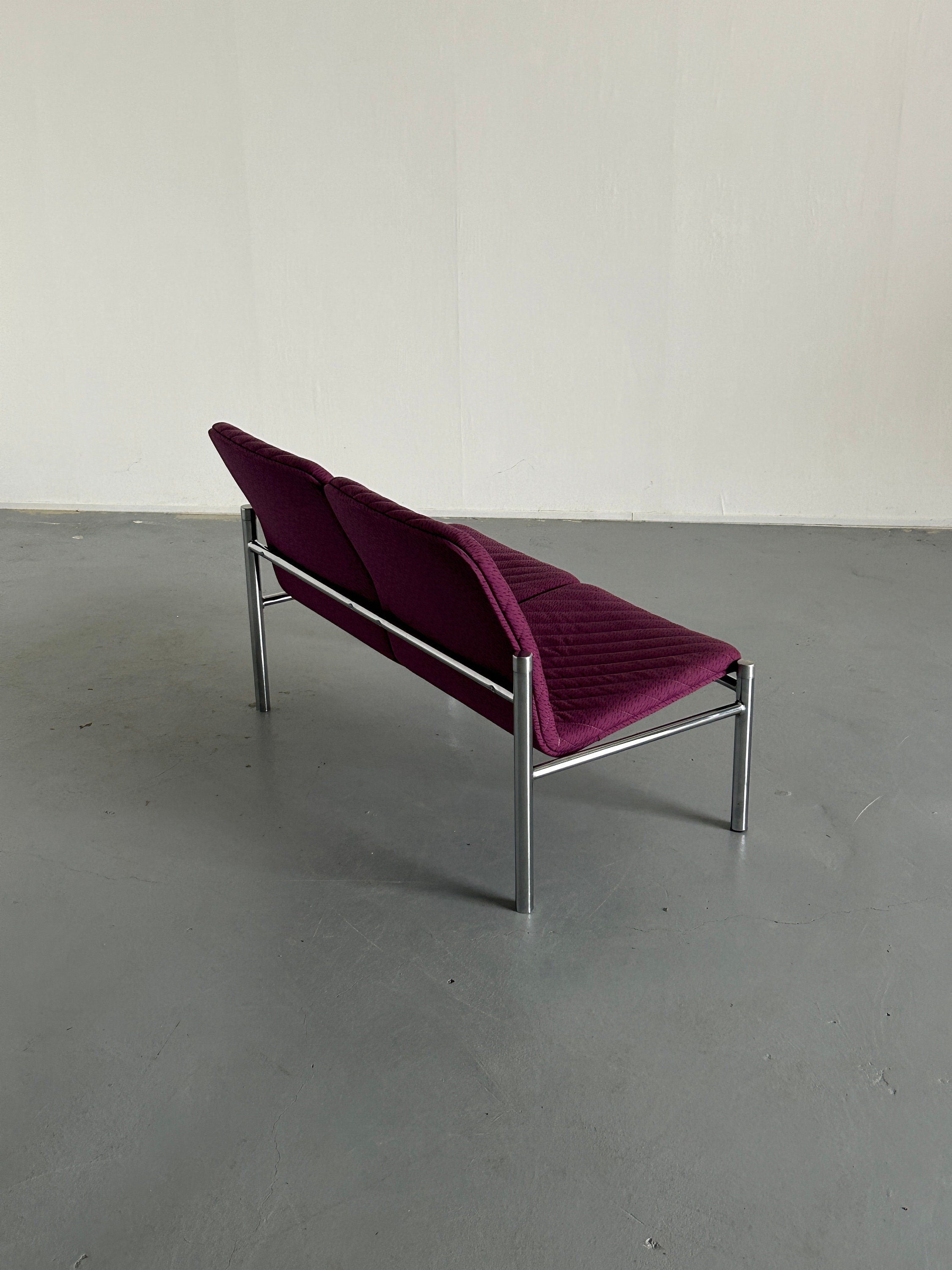 Chrome Loveseat Sofa by Wiesner Hager, 1980s Austria