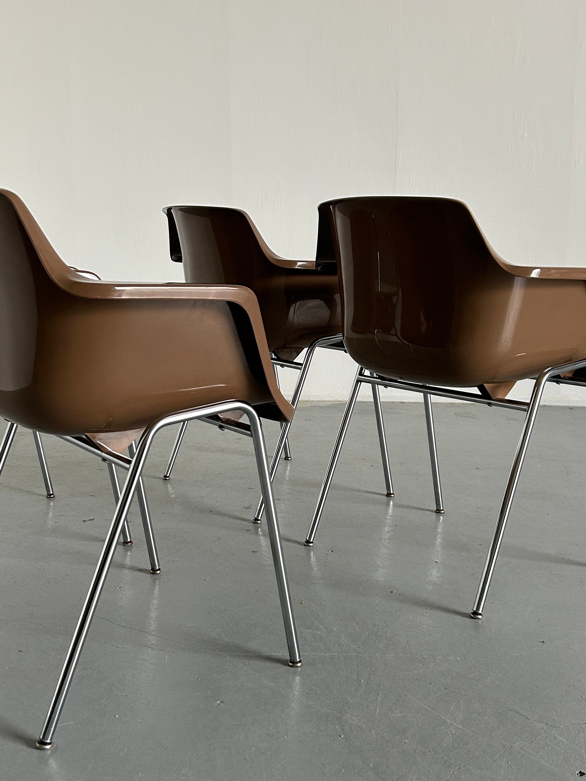 Dining Chairs in style of Eames Shell Chairs, 1980s