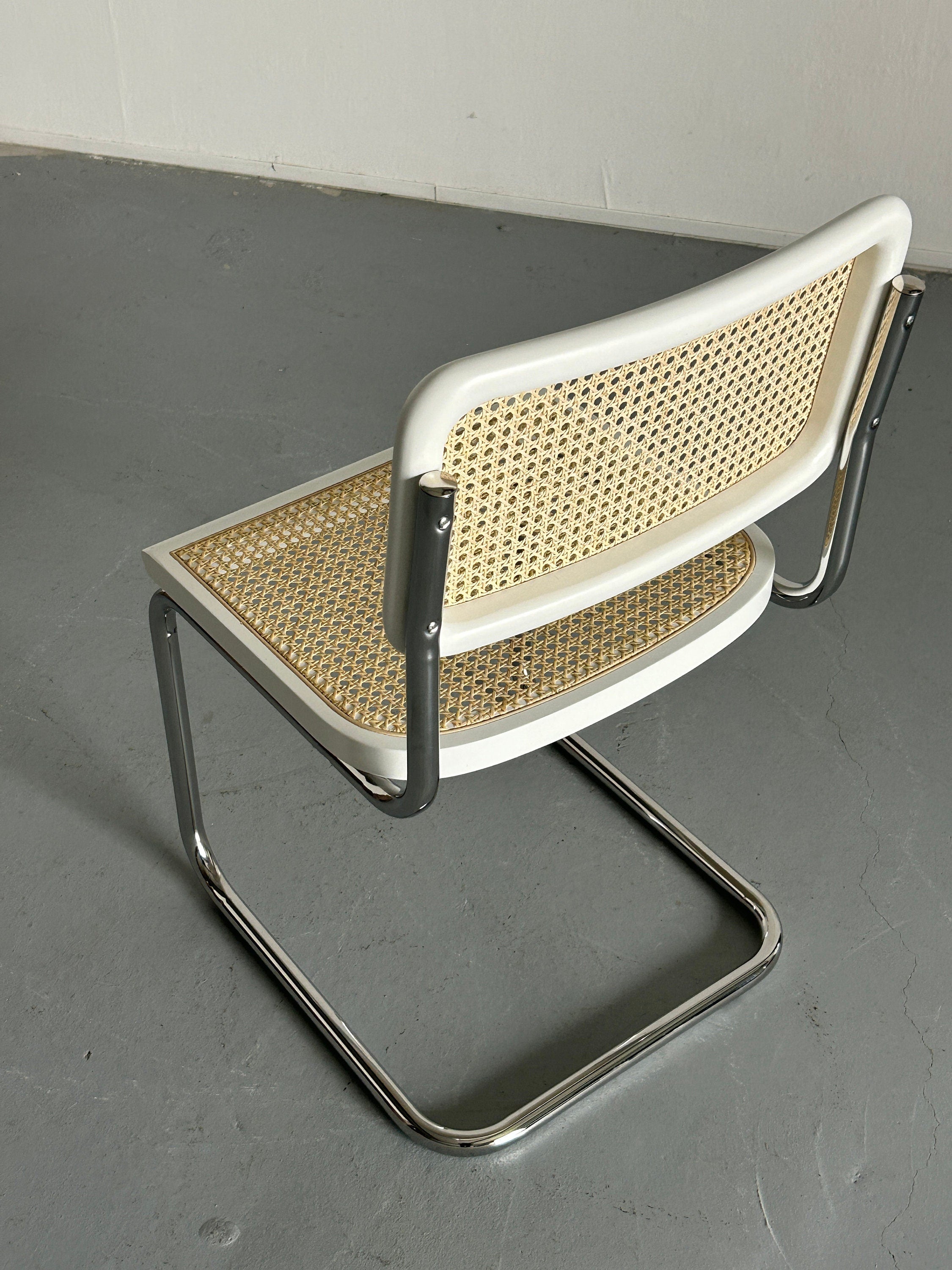 Cesca Style Chair by Marcel Breuer, White