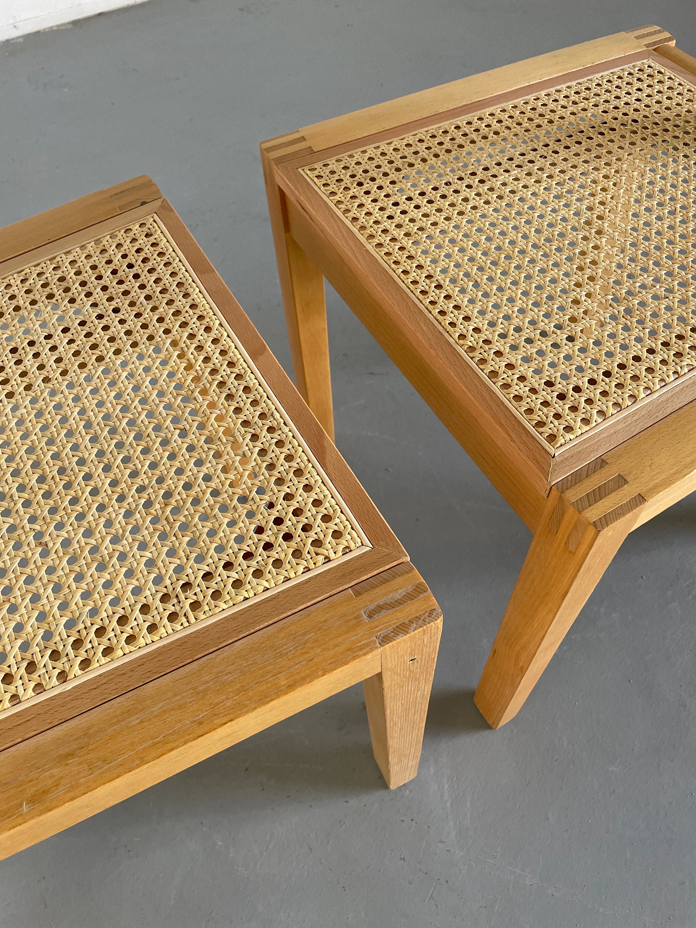 Beechwood and Cane Dining Chairs, 1990s Germany