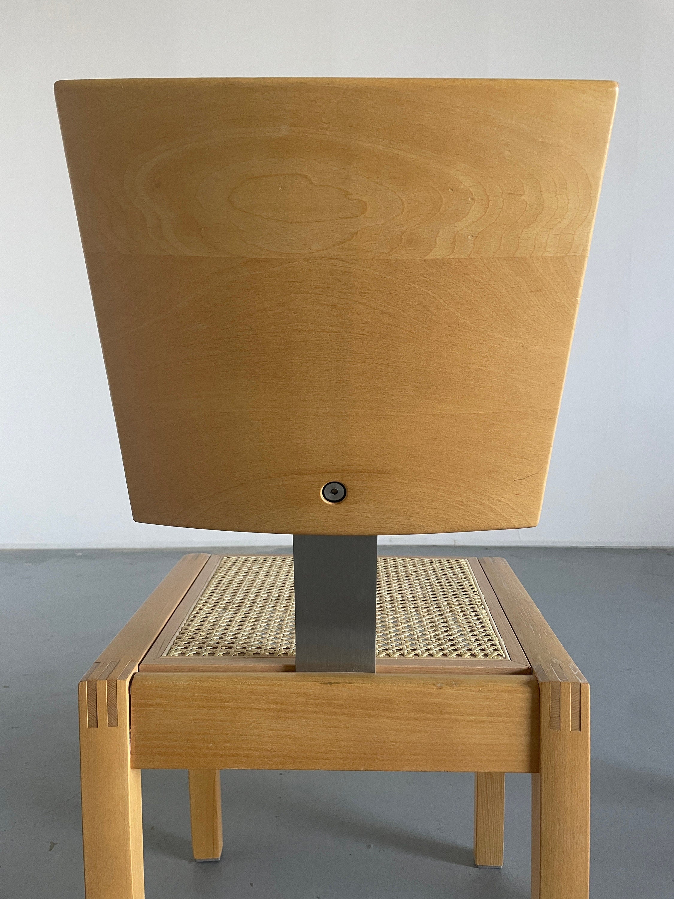 Beechwood and Cane Dining Chairs, 1990s Germany