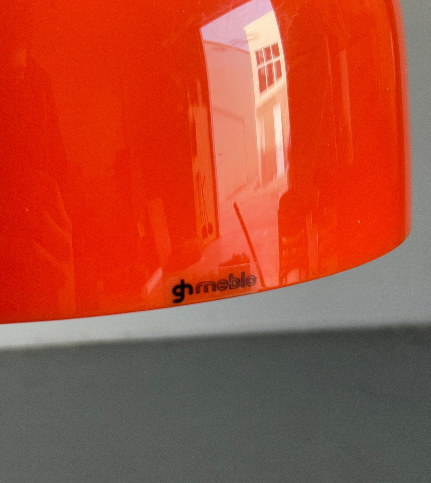 Space Age Orange Pendant Lamp by Harvey Guzzini for Meblo, 1970s