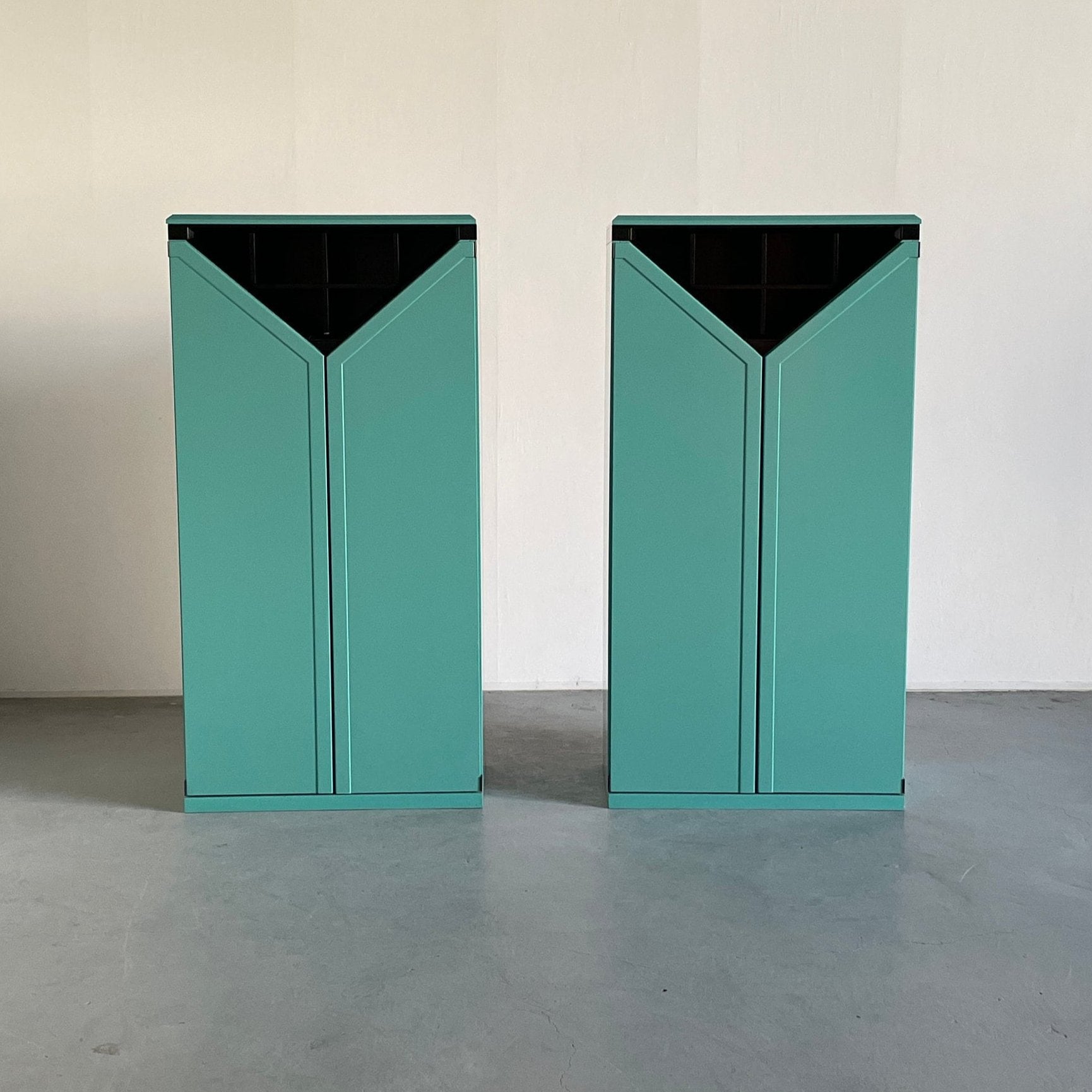 Memphis Style Mint Green Bar Cabinets by KAPO Mobelwerkstatten, 1980s Austria