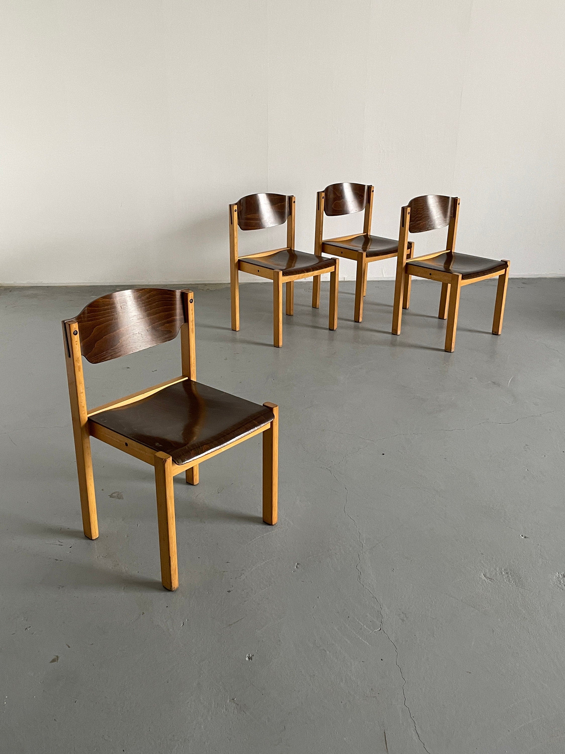 Mid-Century Modern Beechwood Chairs, 1970s