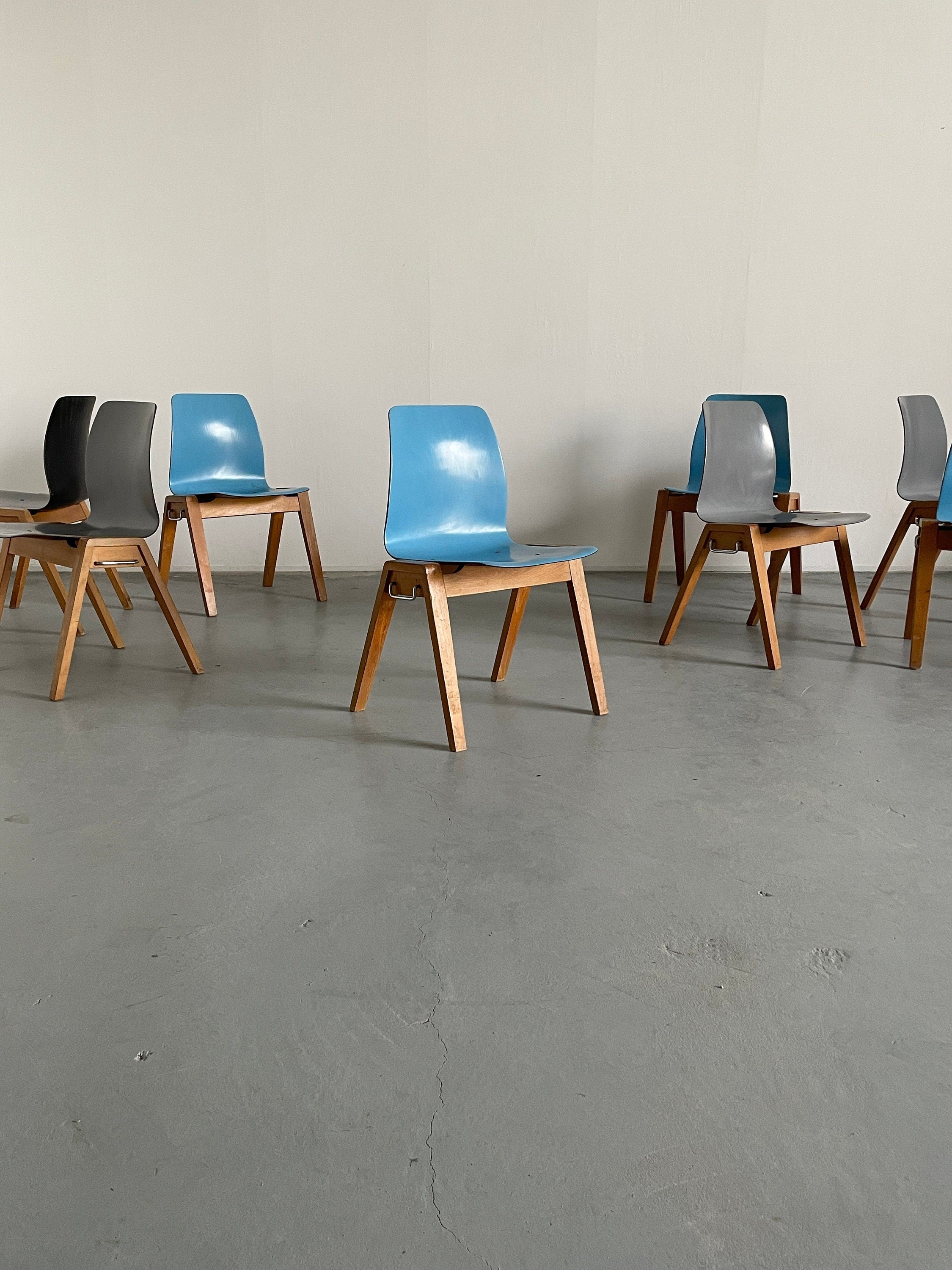 Vintage Stackable Mid-Century Modern Dining Chairs, Adam Stegner for Pagholz Fl?totto, 1960s