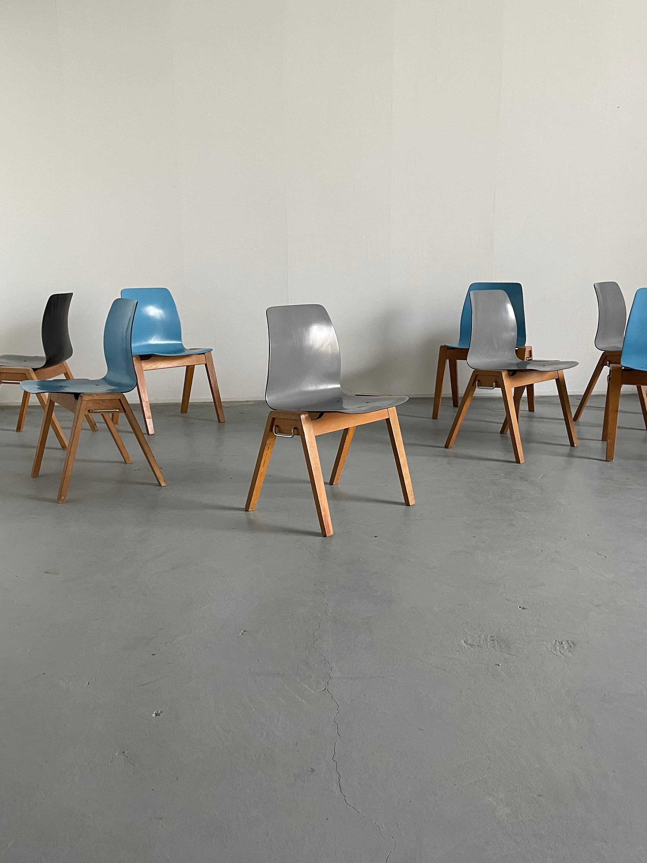 Stackable Chairs by Adam Stegner for Pagholz Flötotto, 1960s