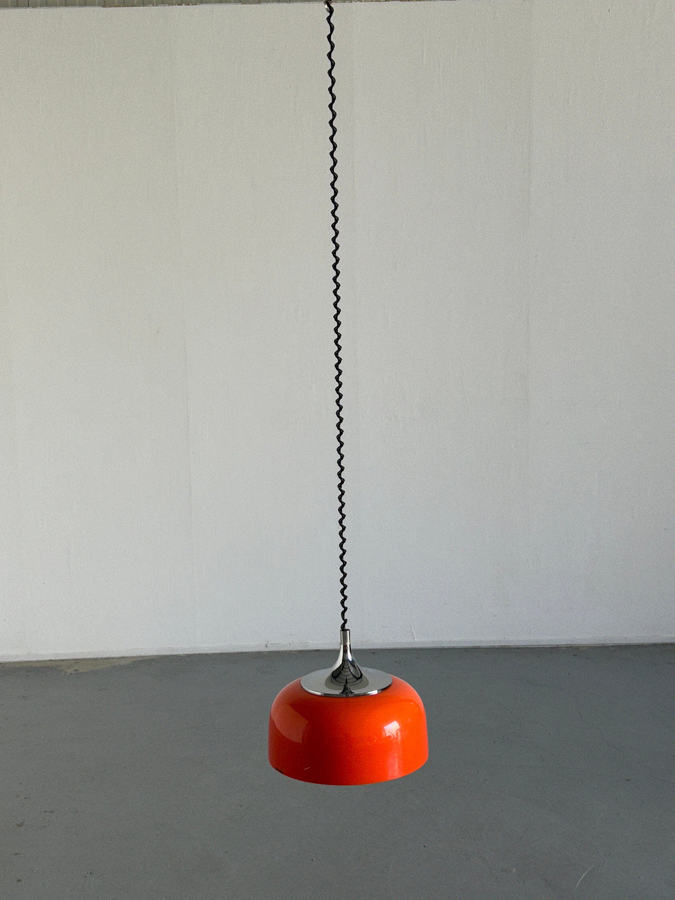 Space Age Orange Pendant Lamp by Harvey Guzzini for Meblo, 1970s