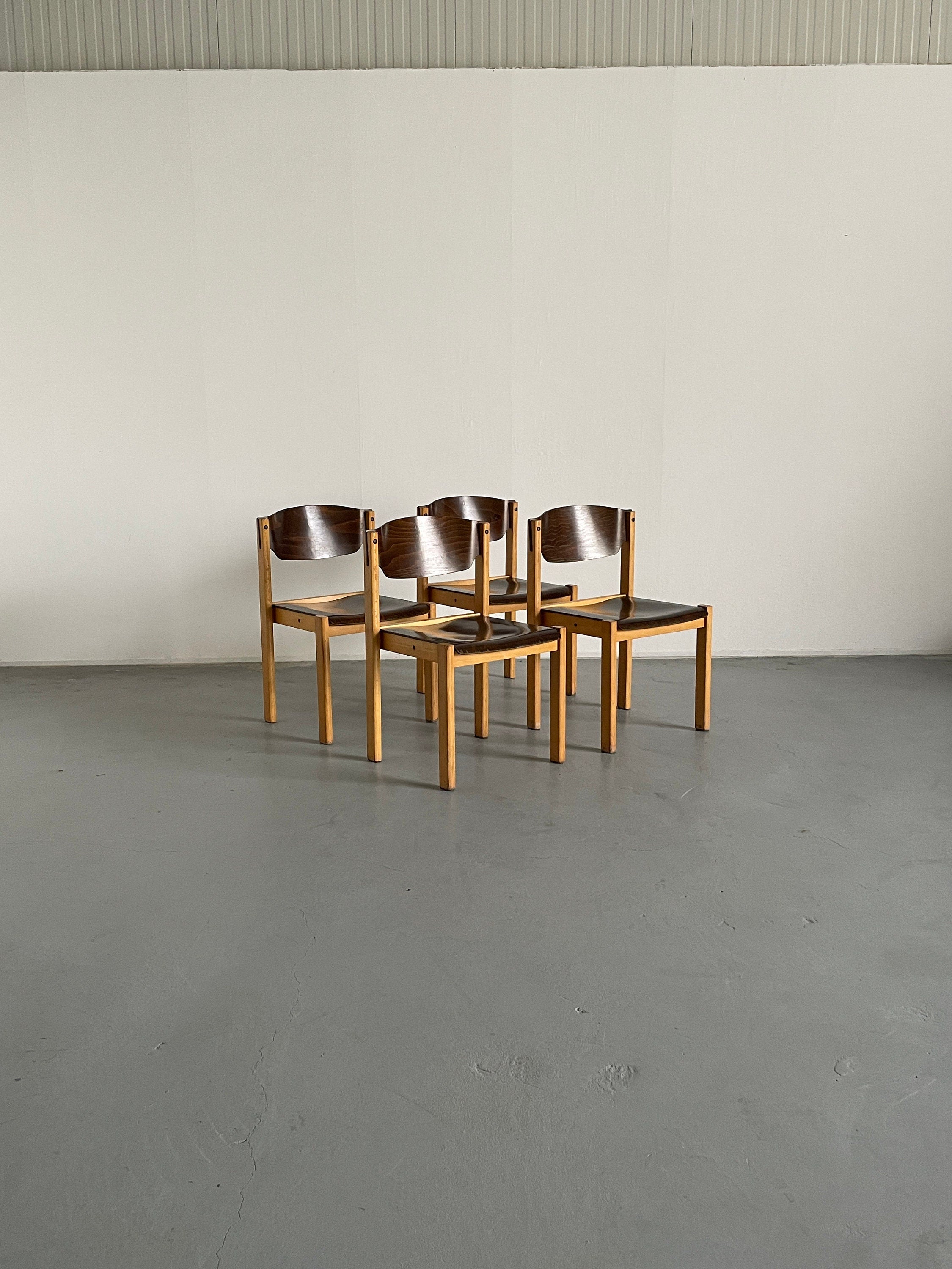 Mid-Century Modern Beechwood Chairs, 1970s