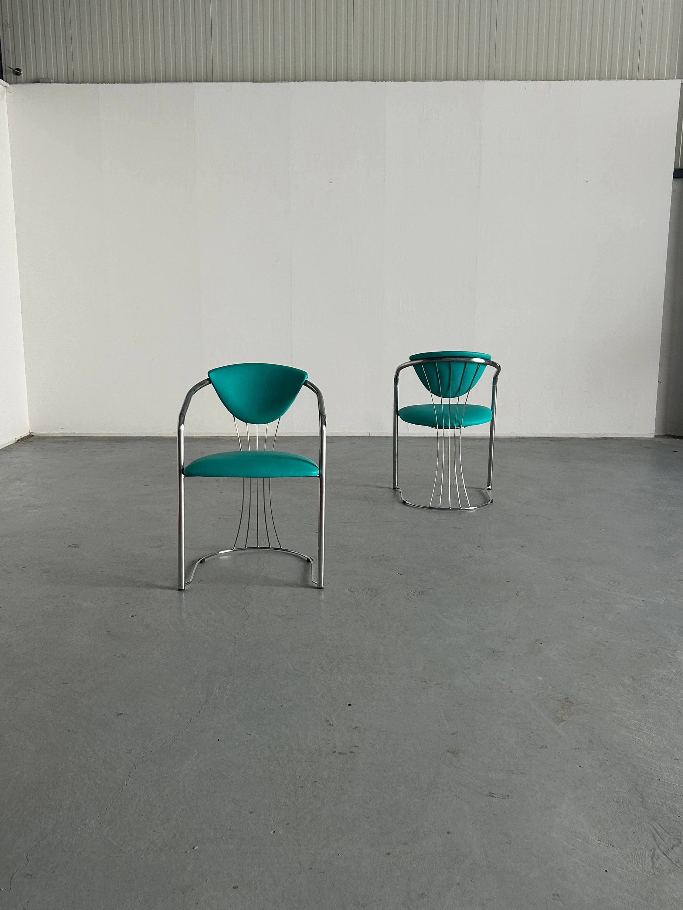 Chrome Dining Chairs by Effezeta, 1990s Italy