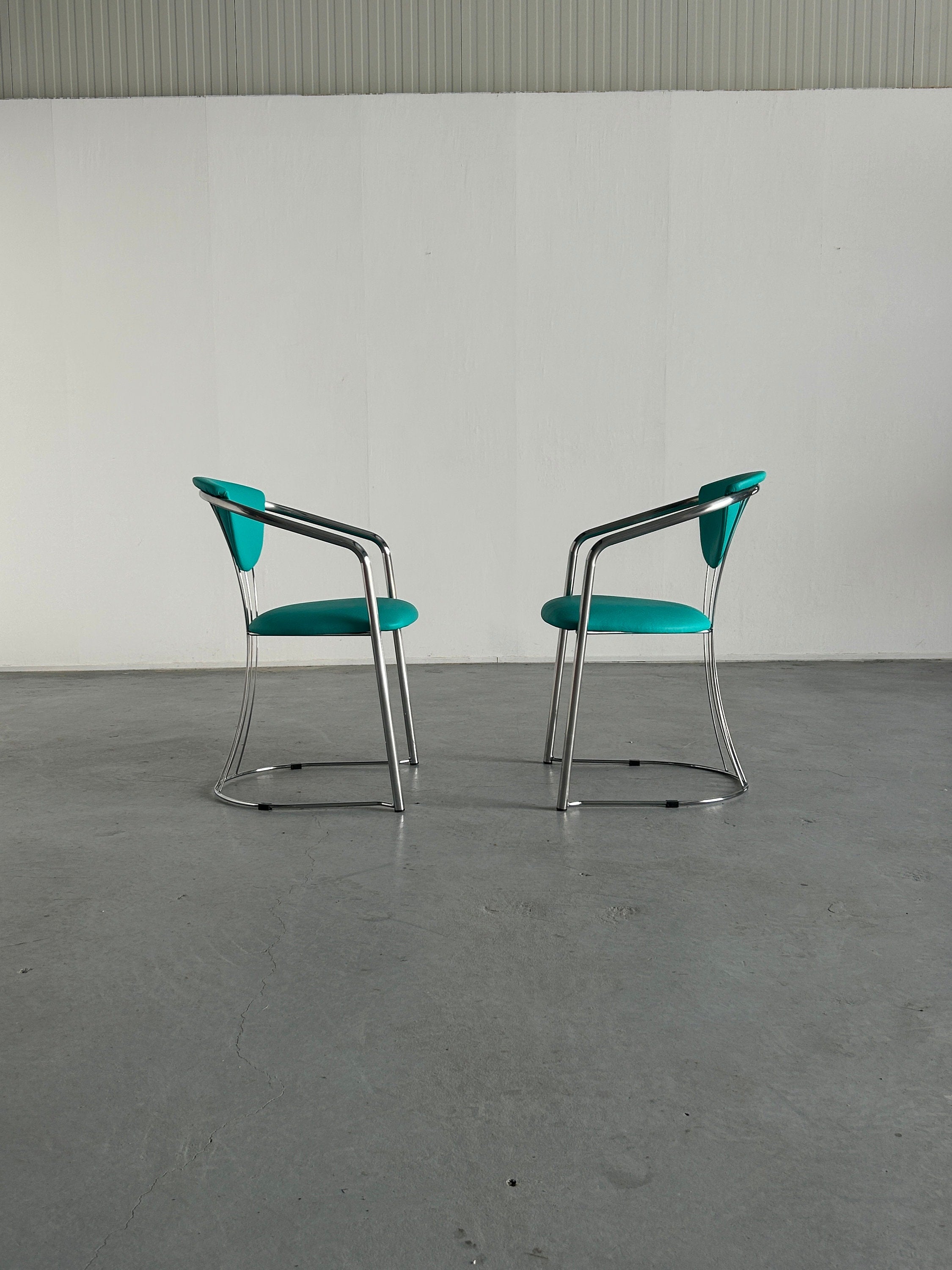 Chrome Dining Chairs by Effezeta, 1990s Italy