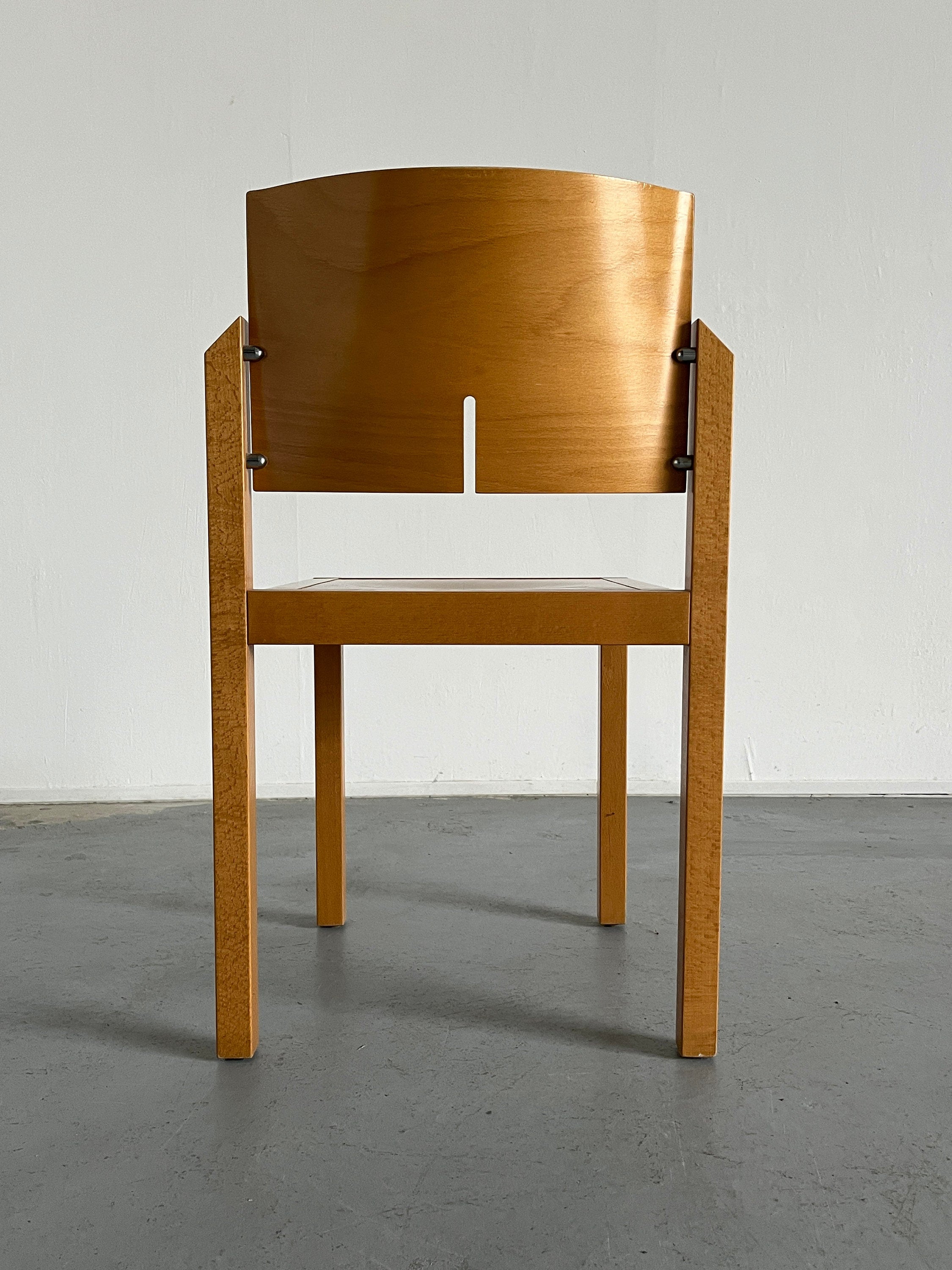 Thonet Postmodern Sculptural Wooden Stackable Chairs, 1990s