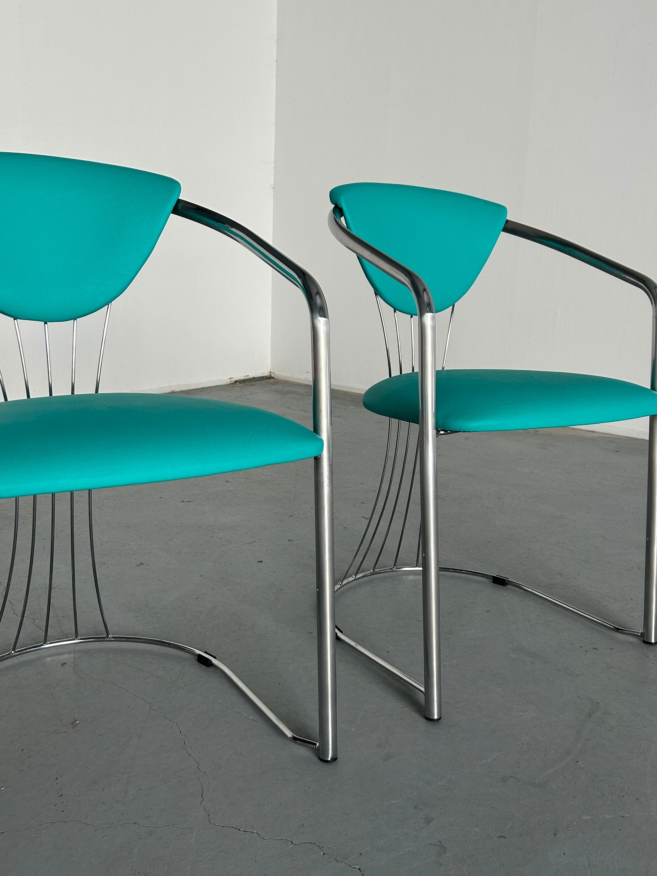 Chrome Dining Chairs by Effezeta, 1990s Italy