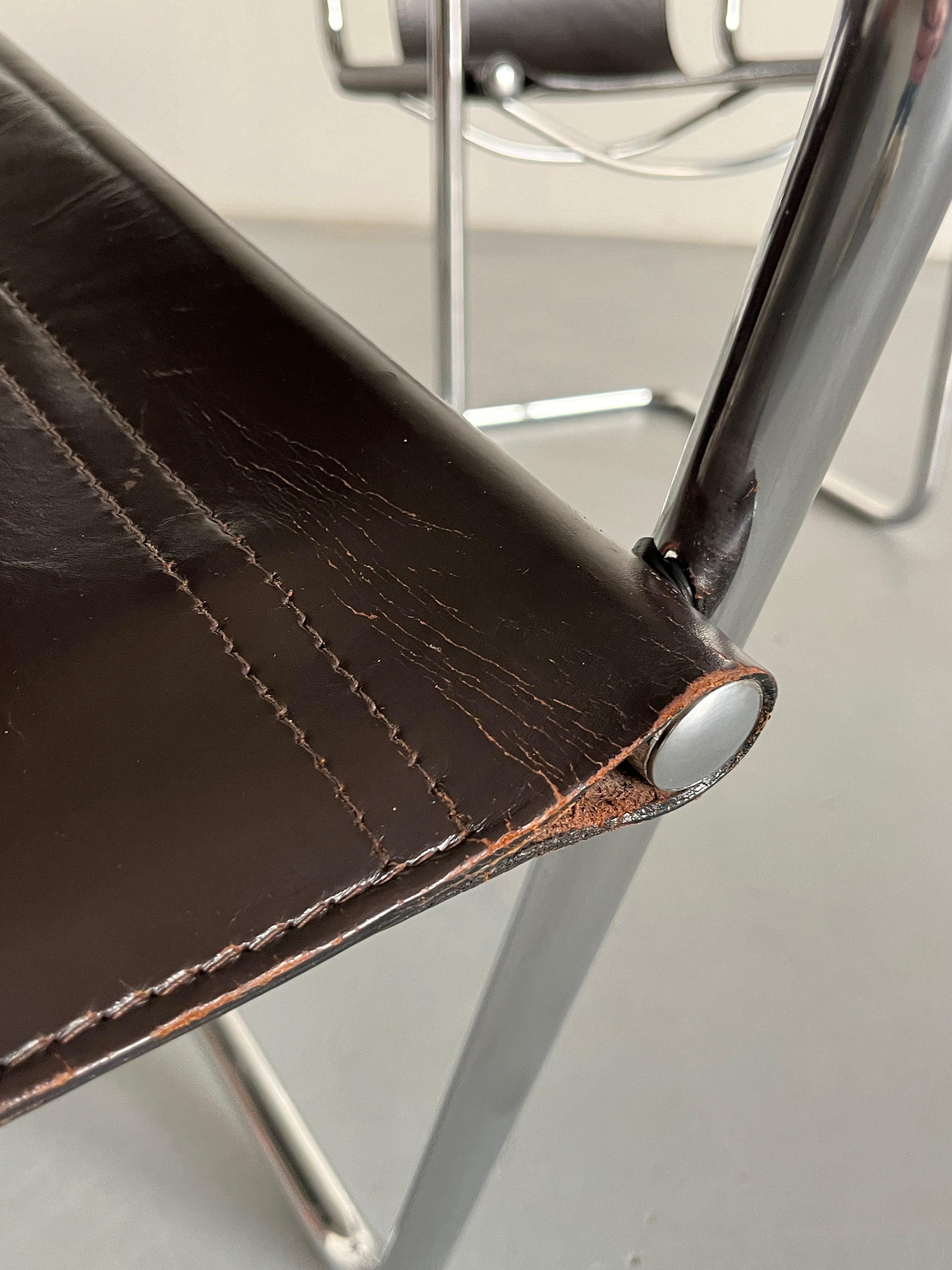 Leather Cantilever Armchairs in Style of Matteo Grassi, 1980s