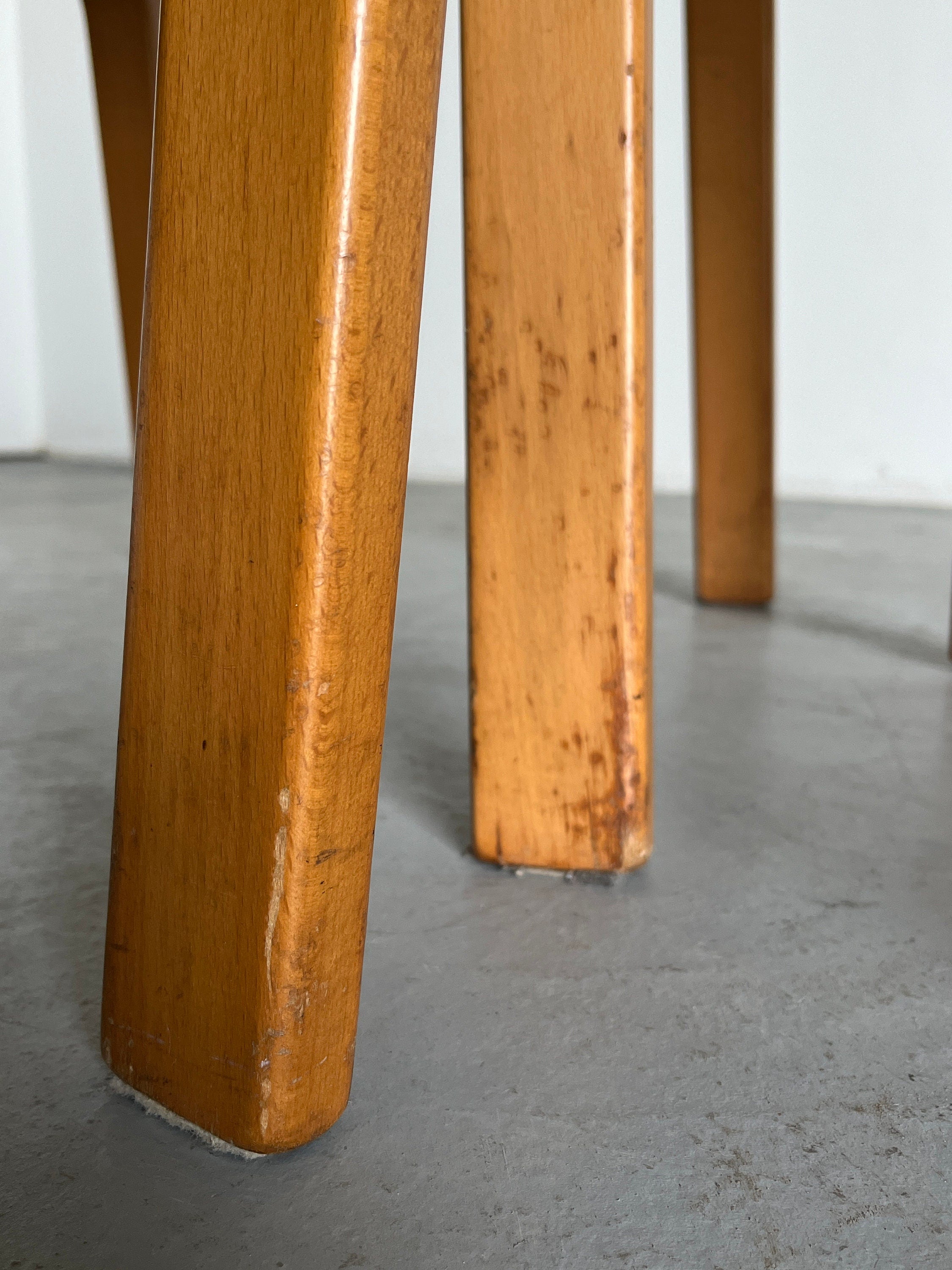Set of 4 Elegant Italian Mid-Century Modern Bentwood Dining Chairs in Olive Green Padded Upholstery, 1970s