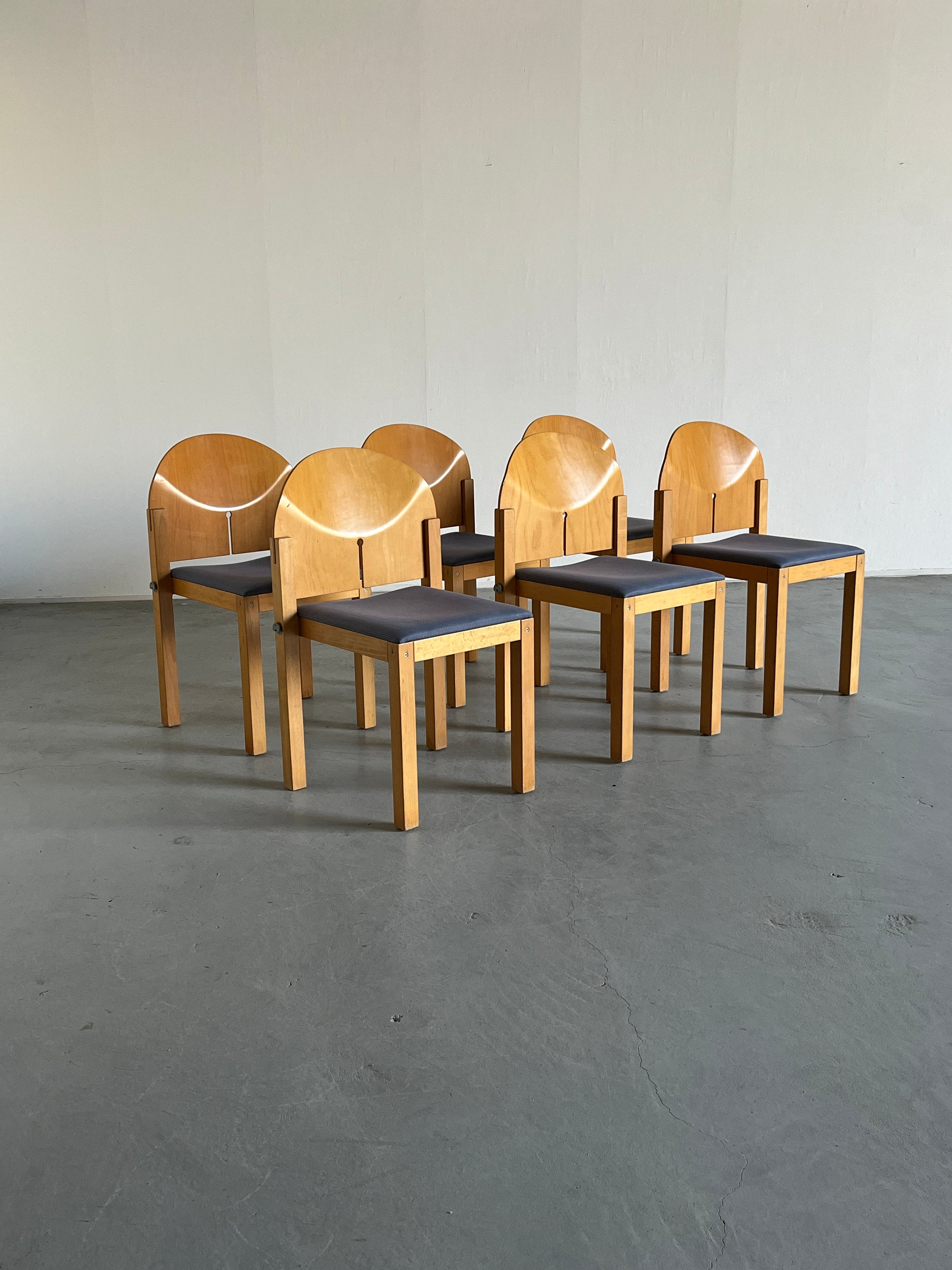 Postmodern Sculptural Dining Chairs by Arno Votteler for Bisterfeld and Weiss, 1980