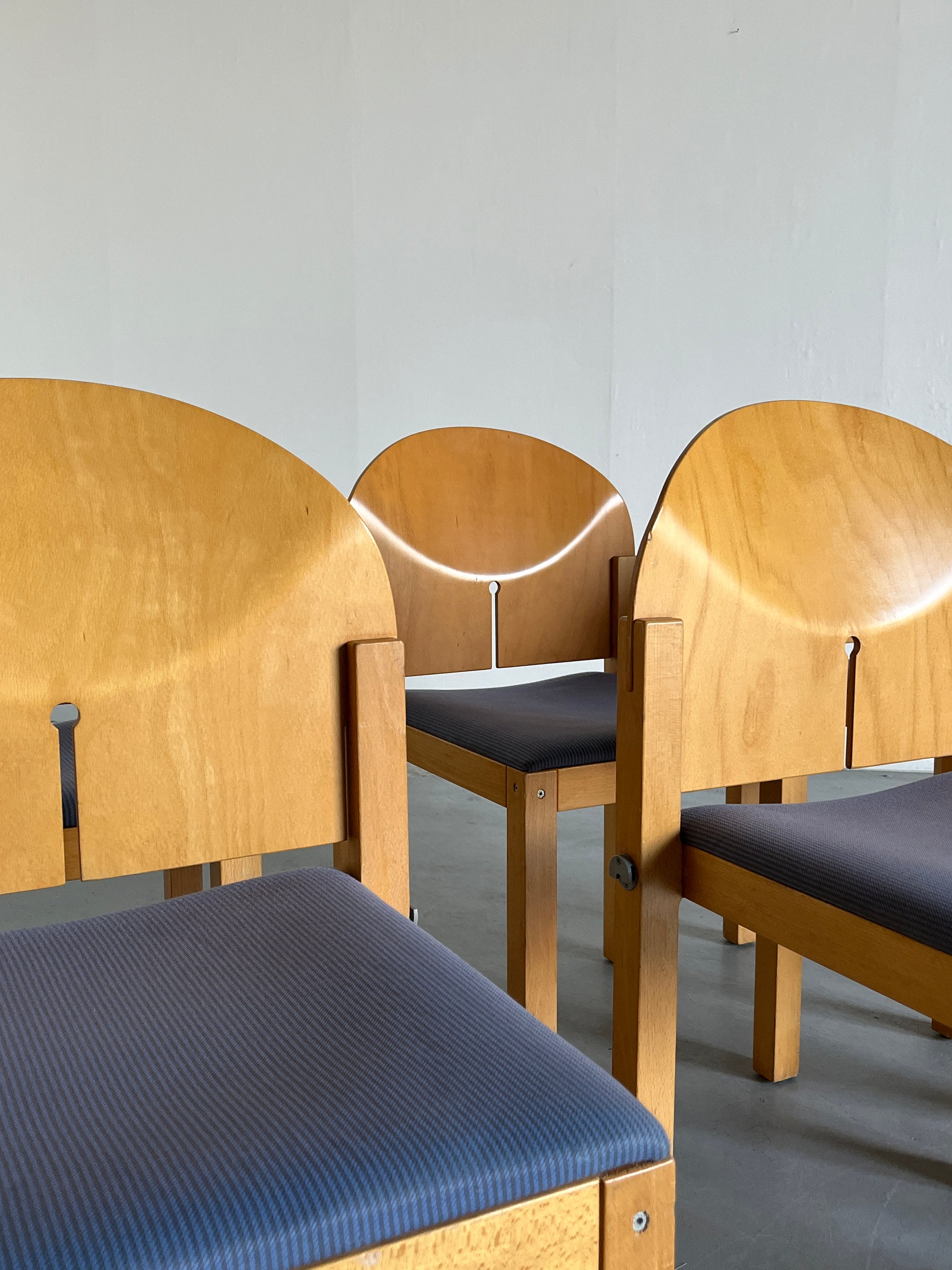 Postmodern Sculptural Dining Chairs by Arno Votteler for Bisterfeld and Weiss, 1980
