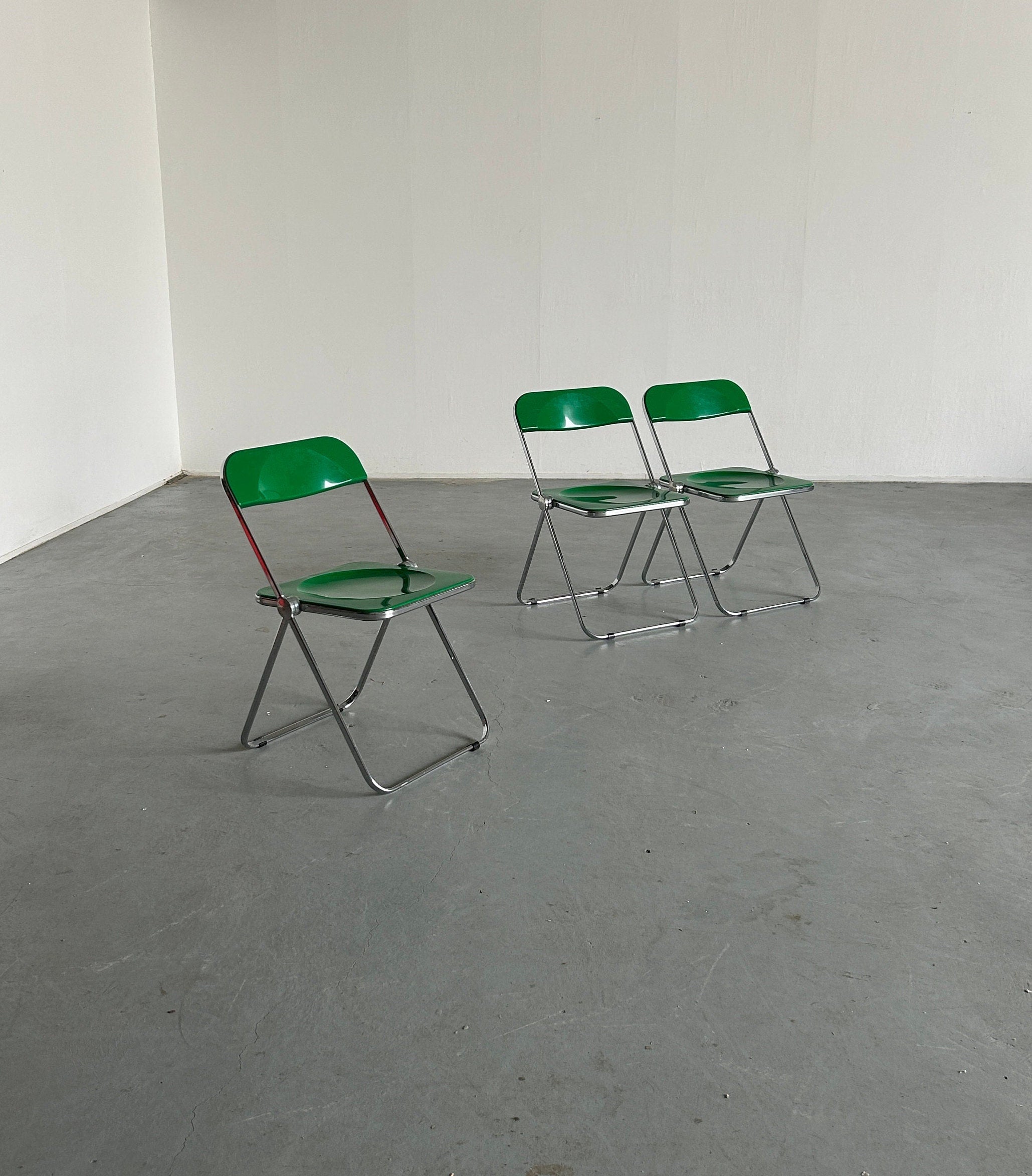 Plia Folding Chair by Giancarlo Piretti for Anonima Castelli, Rare Green Edition, 1960s