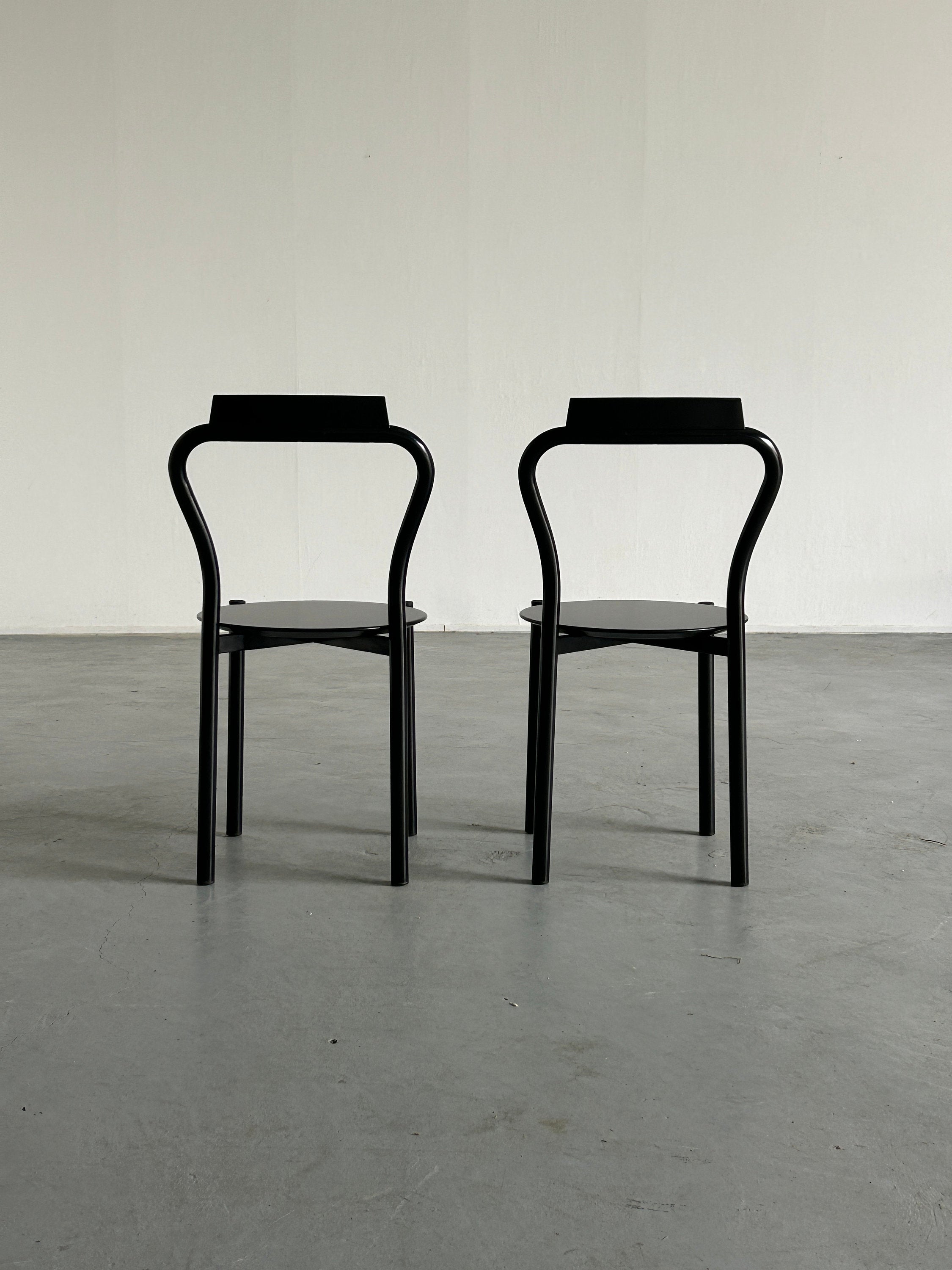 Curved Metal Chairs by Calligaris, 1990s Italy