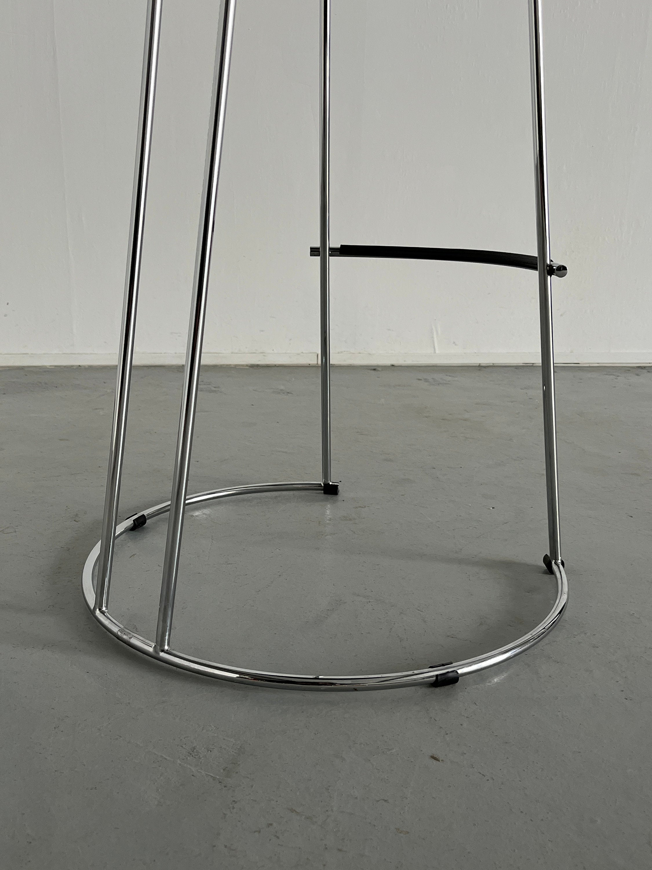 Postmodern Nardis Chrome Stool by Nobu Tanigawa for Fasem, 1980s