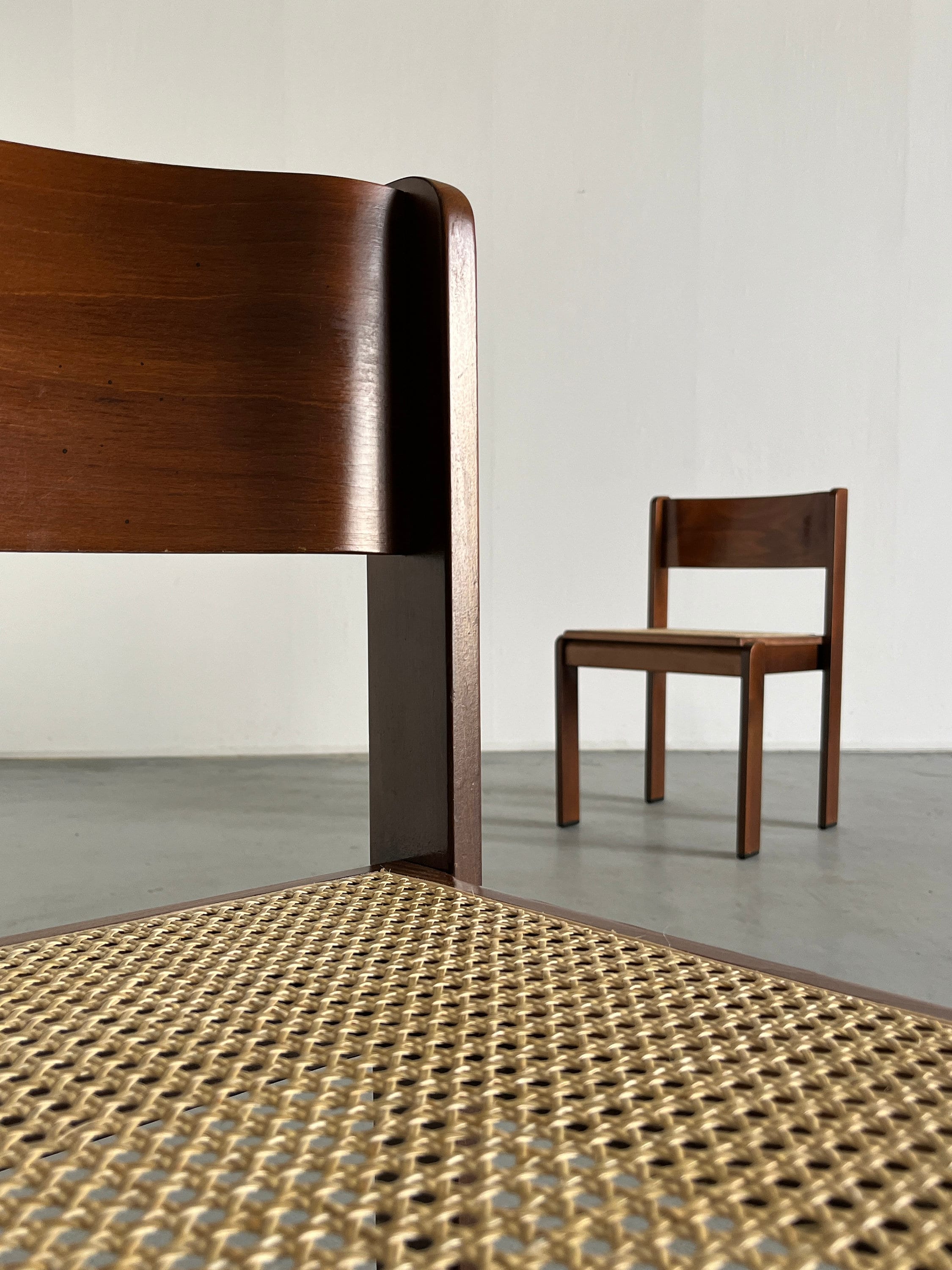 Constructivist Wooden Dining Chairs by Wiesner Hager, Pair