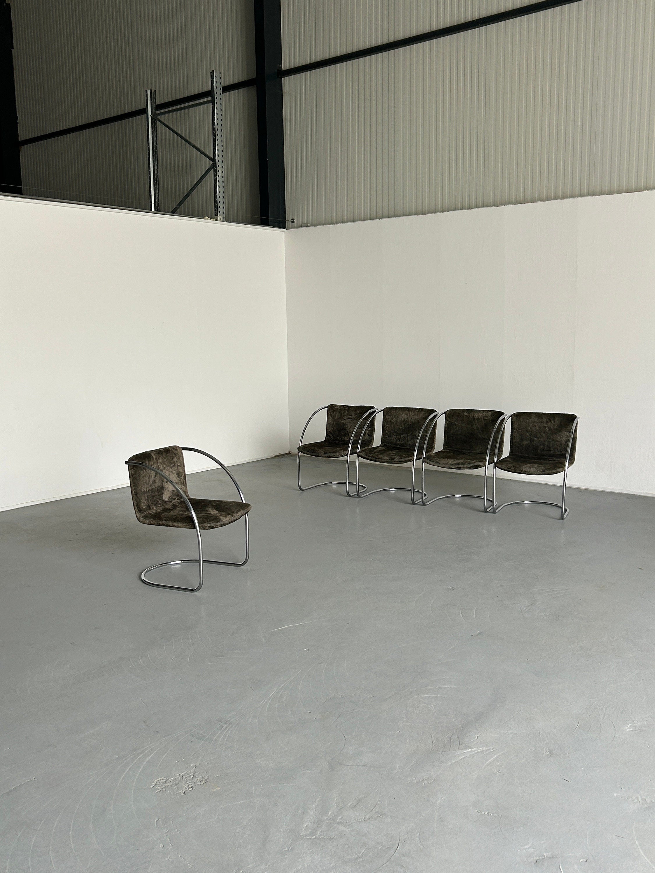 'Lens' Dining Chairs by Giovanni Offredi for Saporiti Italy, 1960s