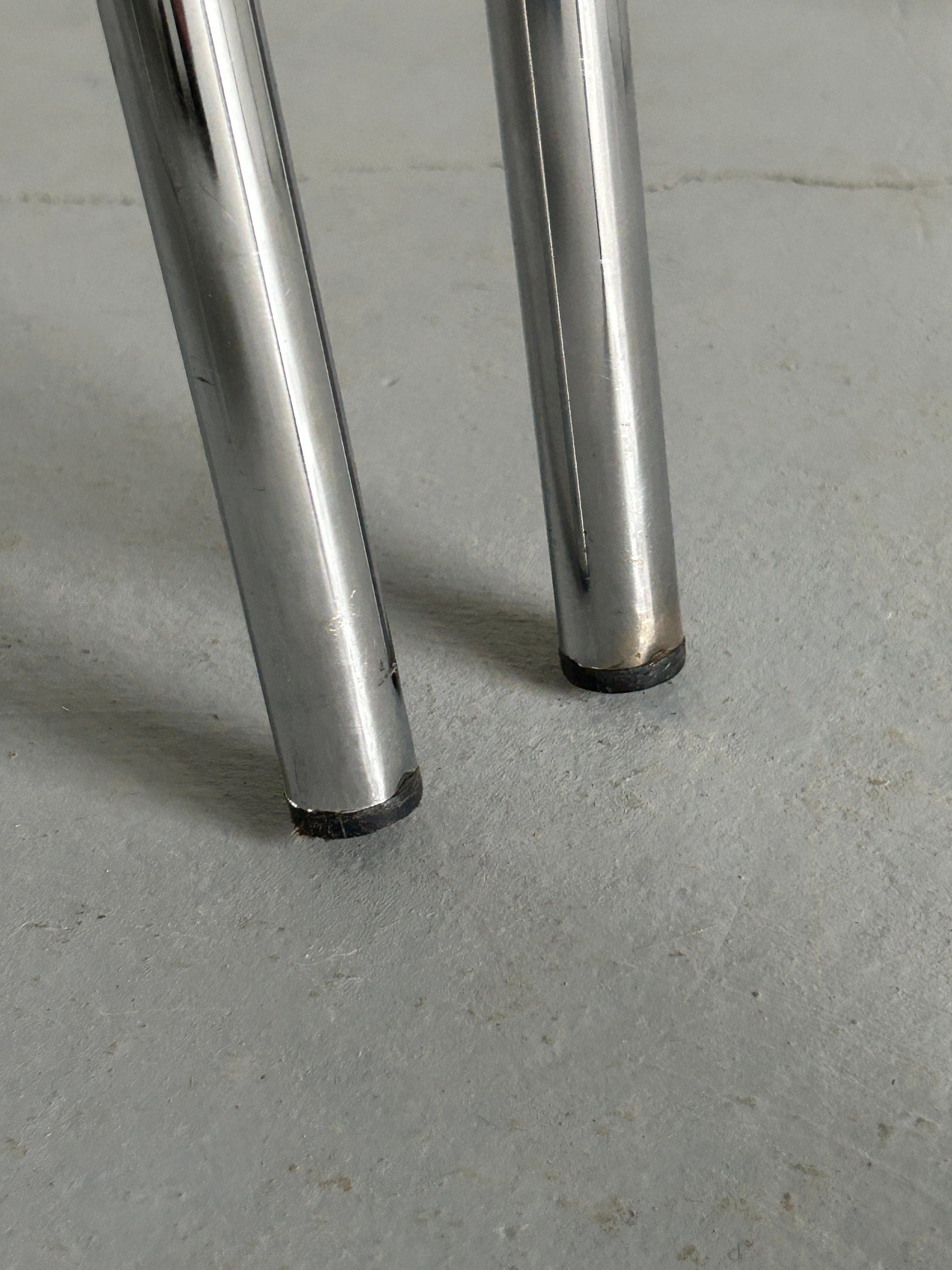 Bauhaus Chrome Tubular Steel and Black Chrome Leather Chairs