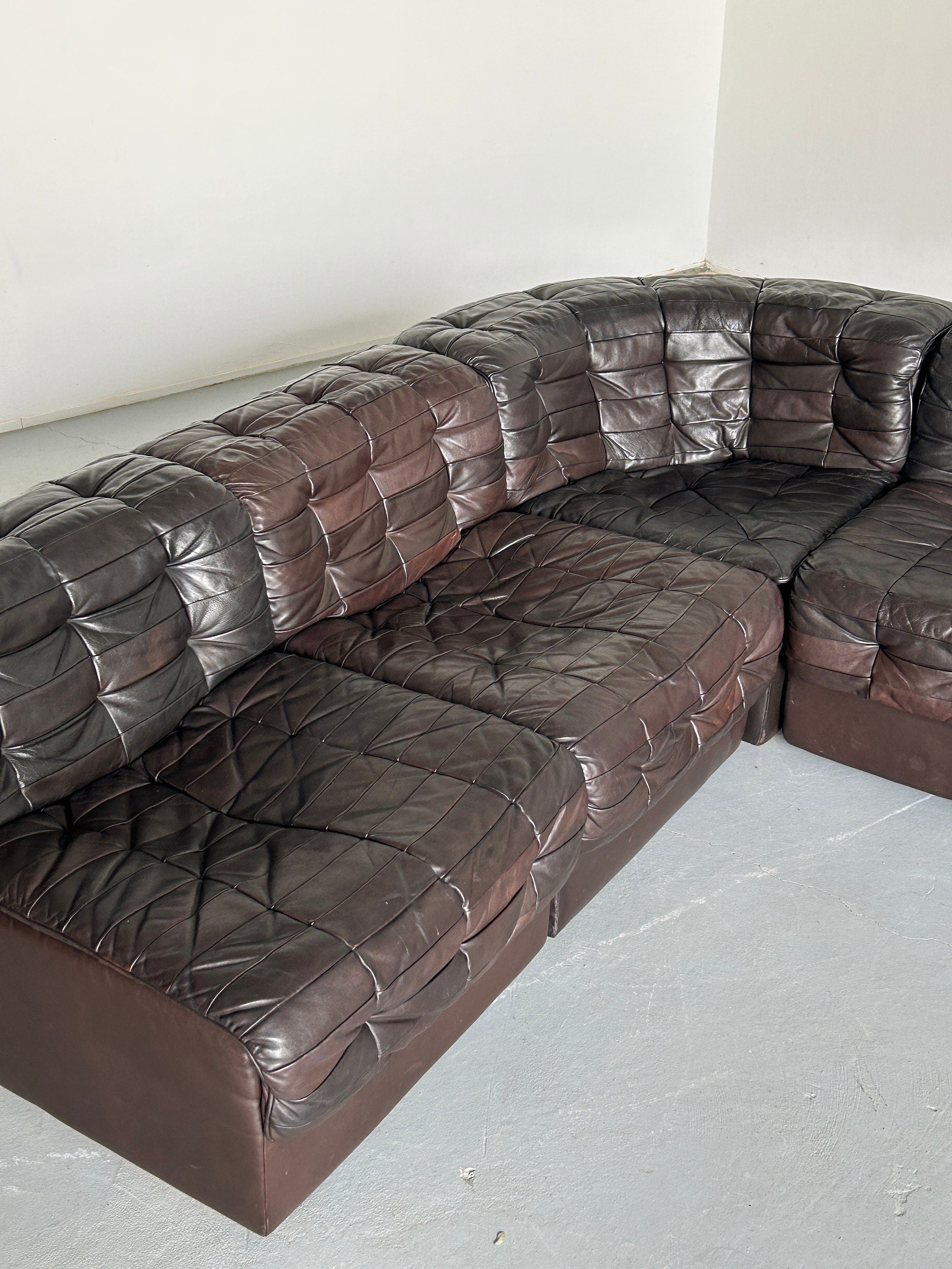 De Sede DS-11 Patchwork Leather Modular Sofa, 1970s